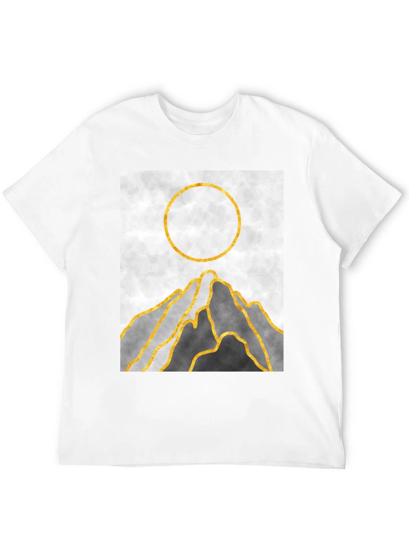 Black Abstract Mountain Sunset Graphic Tee view 12