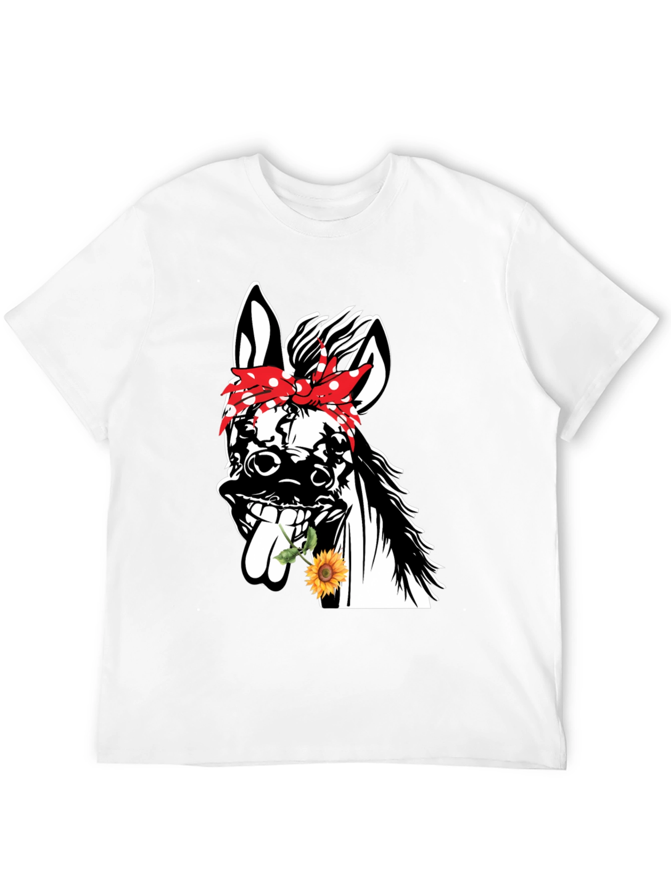 Black Funny Donkey Sunflower T-Shirt view 12