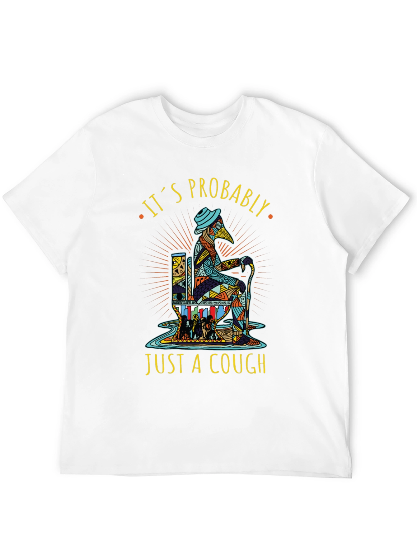 Black It's Probably Just A Cough Graphic Tee view 12