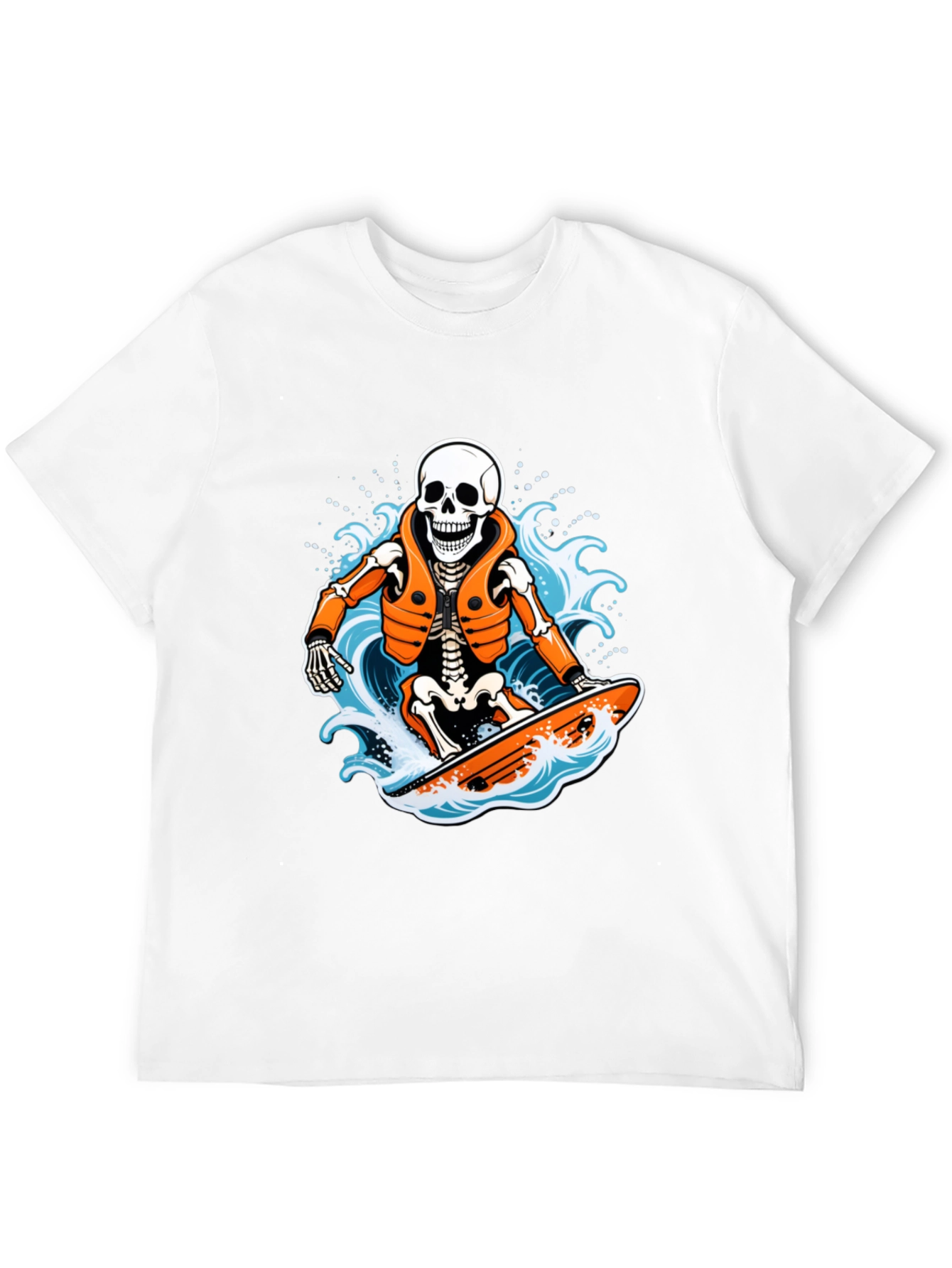 Black Skeleton Surfer Graphic T-Shirt - Black view 12