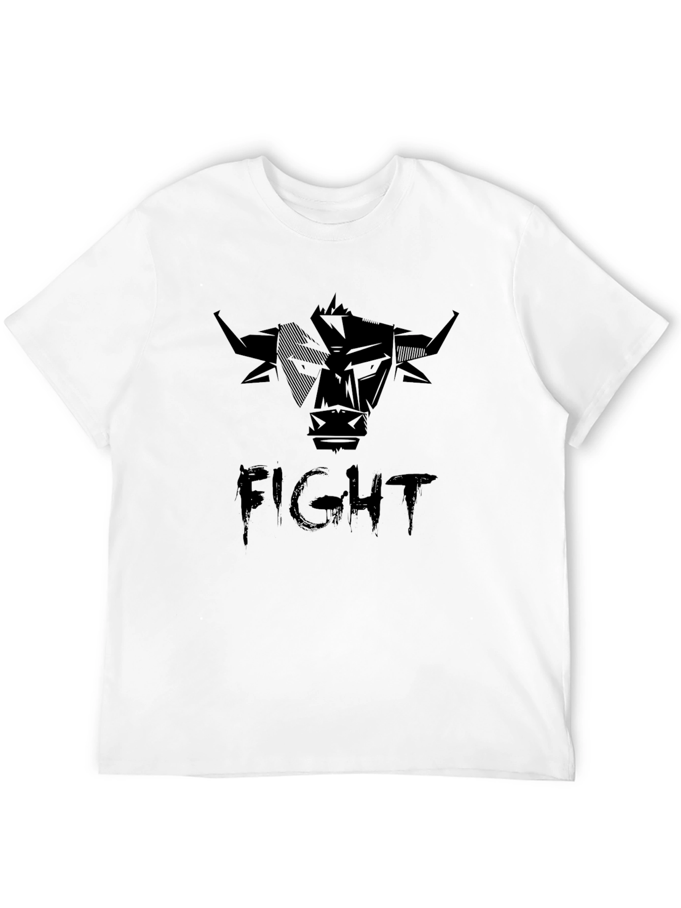 Men's Black Fight Bull Graphic Tee - 12
