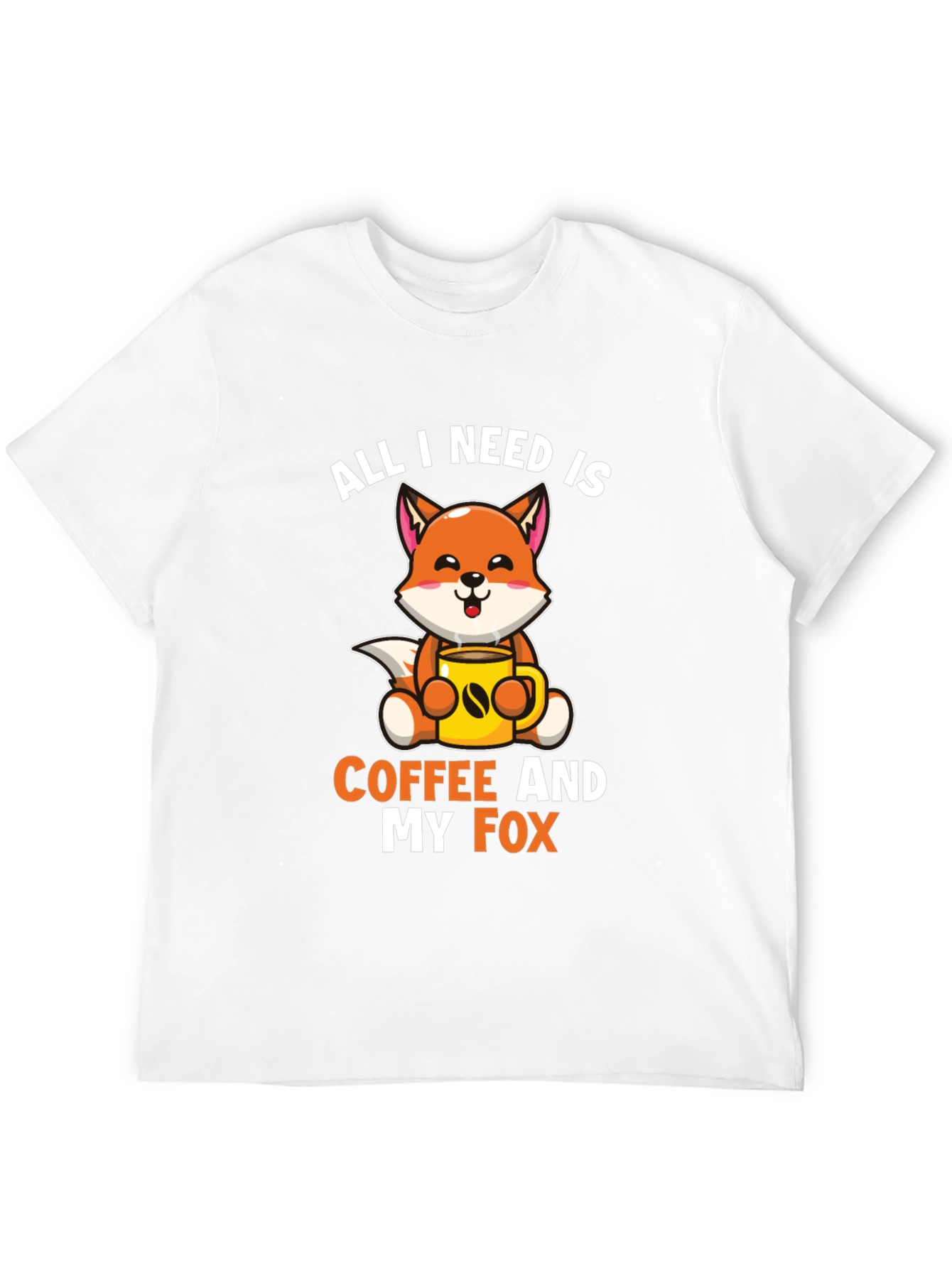 Black All I Need is Coffee and My Fox T-Shirt view 12