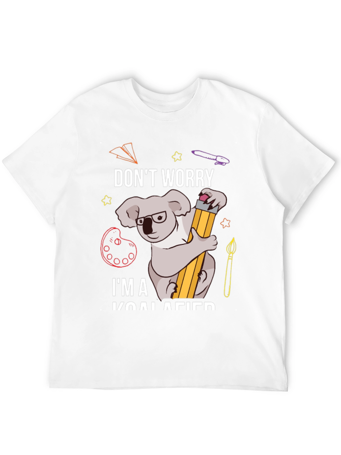 Black Don't Worry I'm Koalafied Funny Graphic Tee view 12