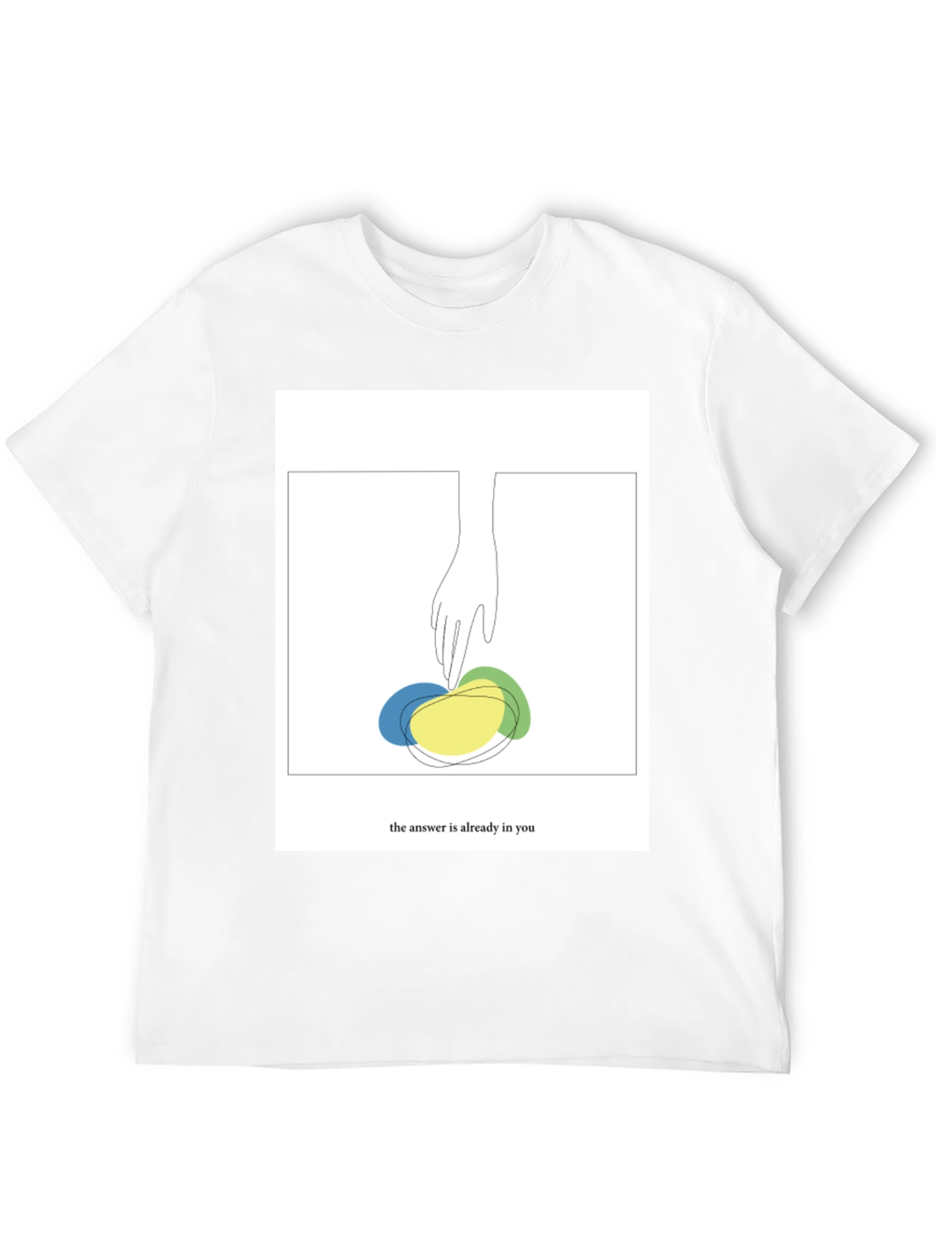 Black Abstract Hand Graphic Tee - 'The Answer Is Already In You' T-Shirt view 12