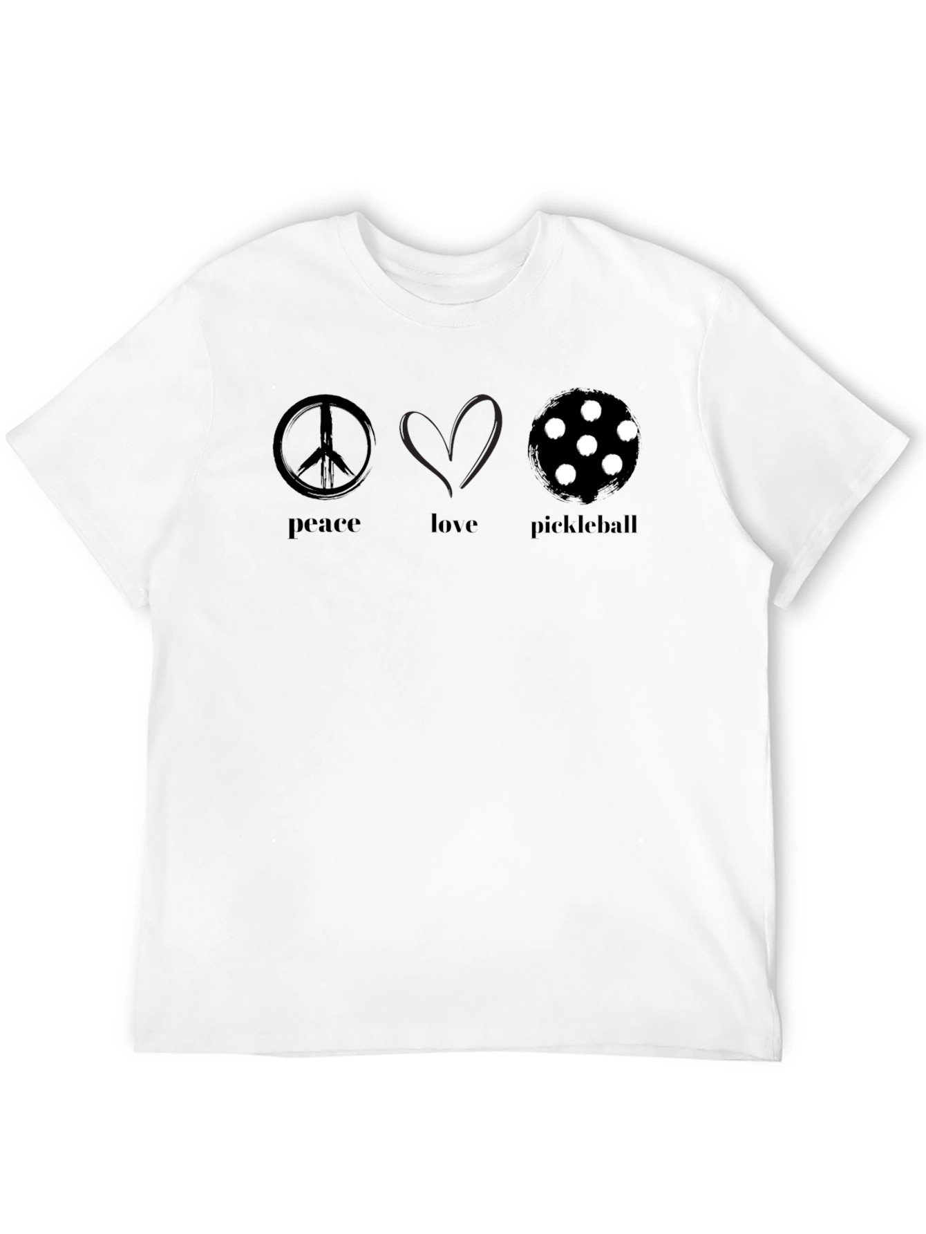 Black Peace Love Pickleball T-Shirt - Stylish & Comfortable view 12