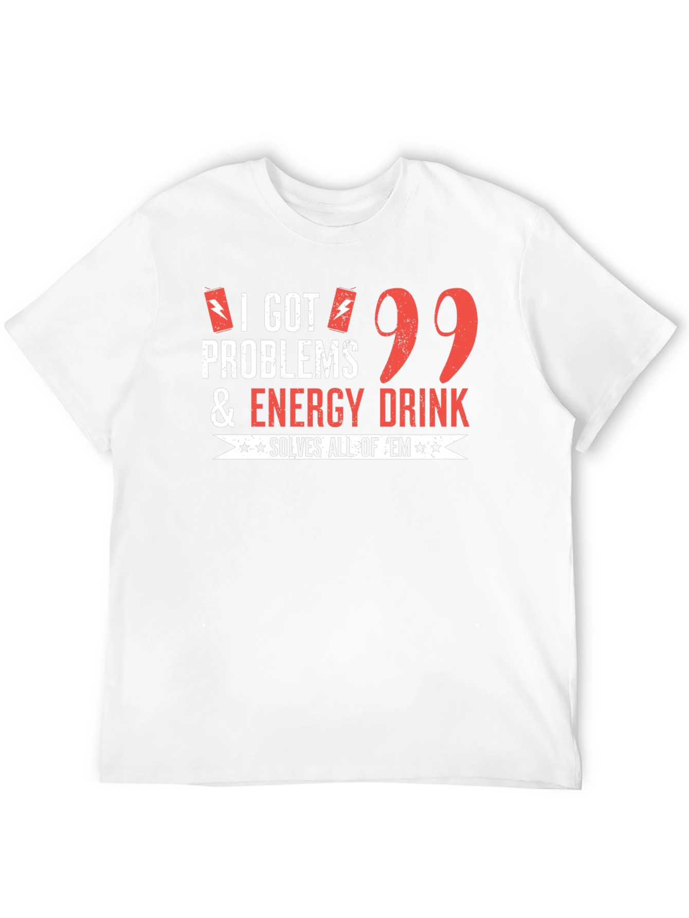 Black Funny Energy Drink T-Shirt: 99 Problems Solved view 12