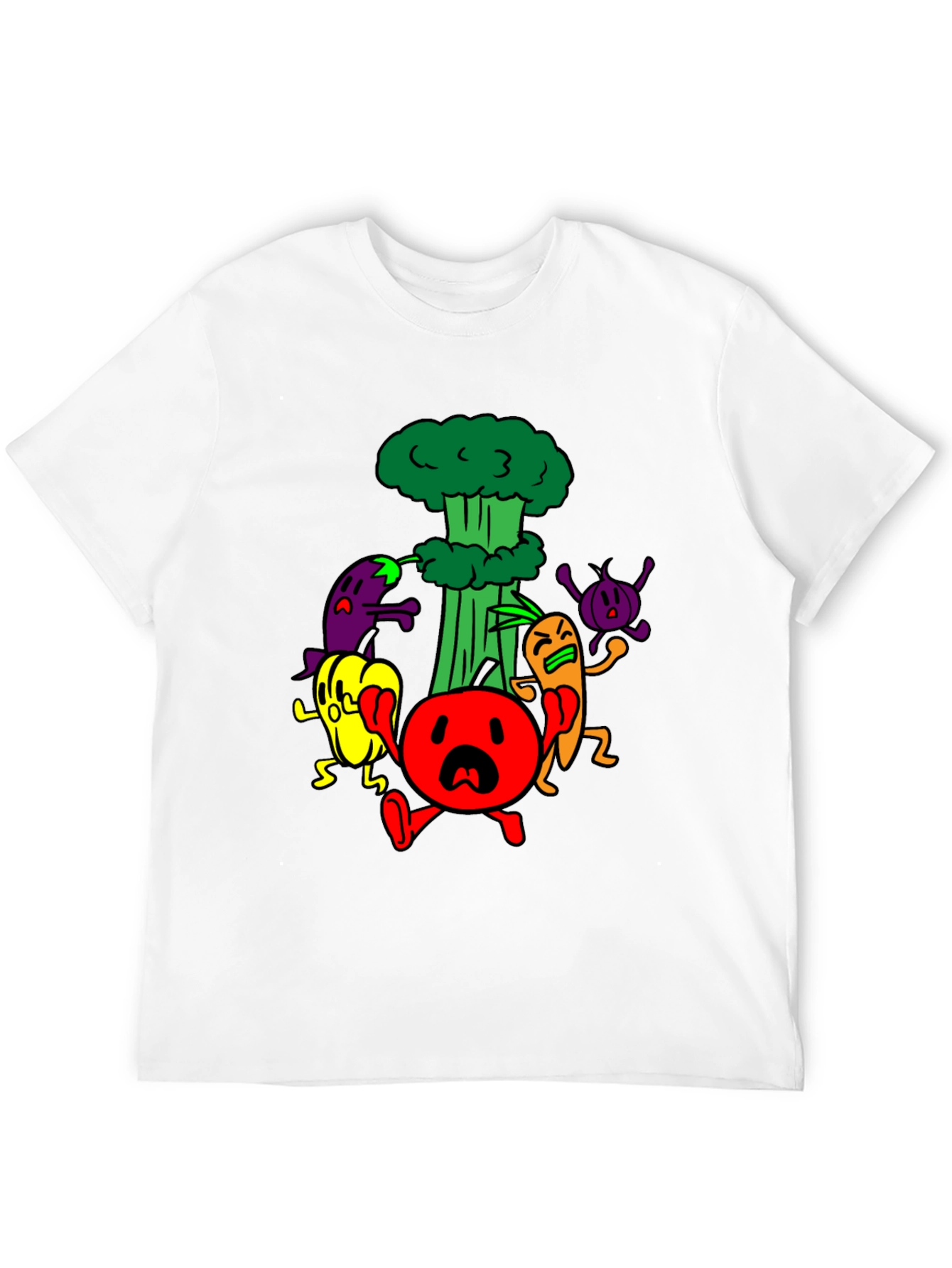 Cartoon Vegetable Panic T-Shirt - 12