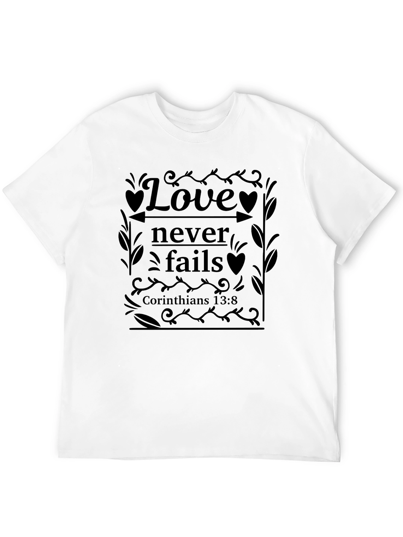 Black Love Never Fails T-Shirt - Christian Design view 12