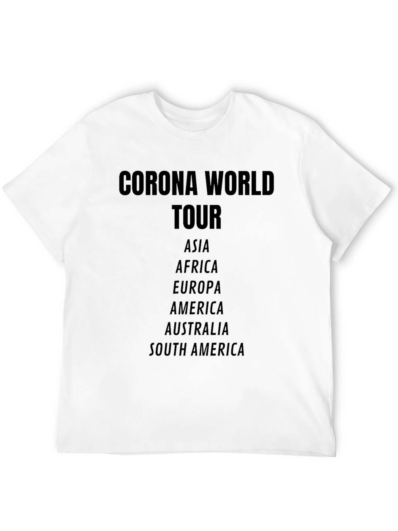 Black Corona World Tour Black Graphic T-Shirt view 12