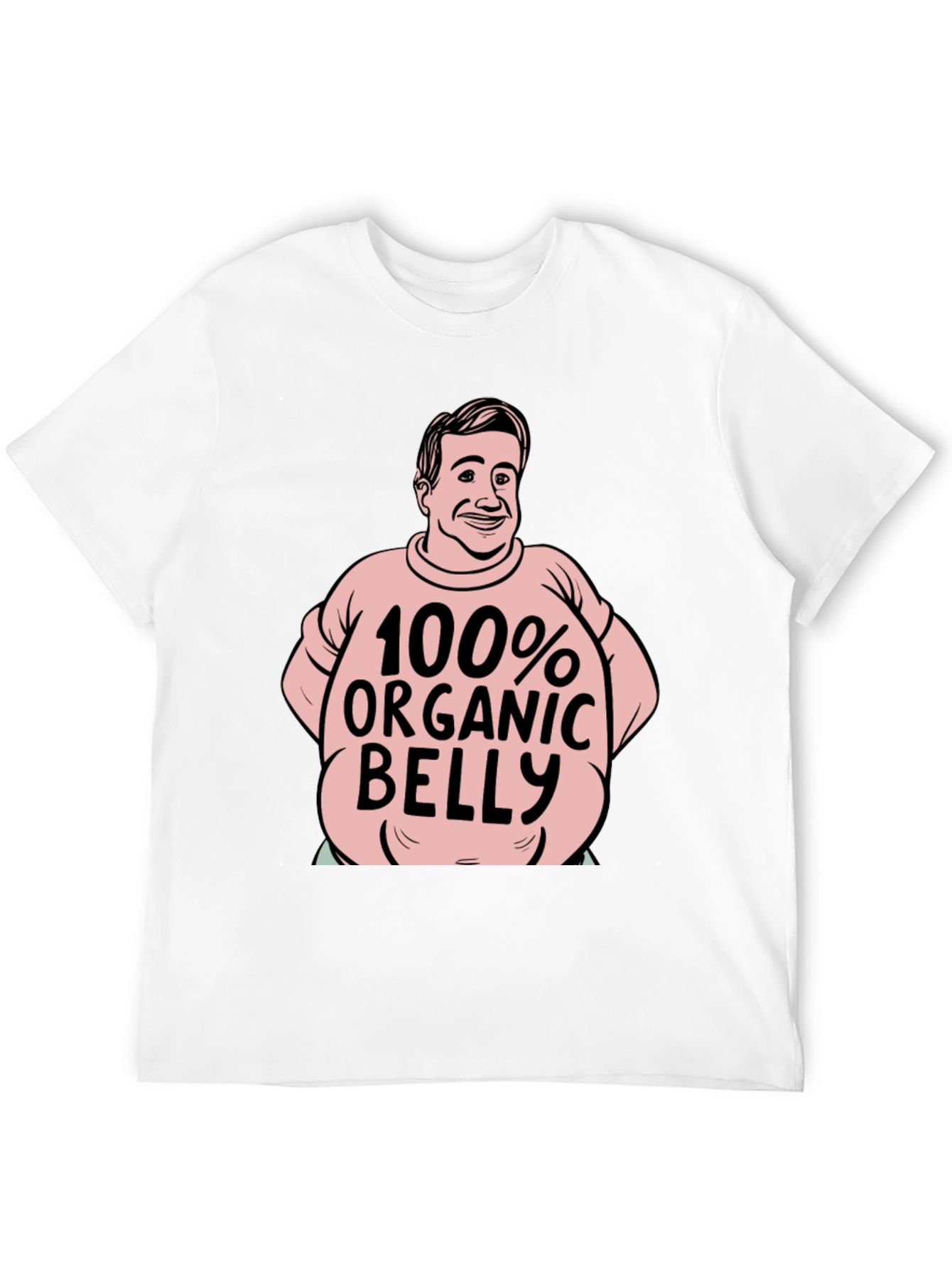 Black Organic Belly Funny T-Shirt view 12