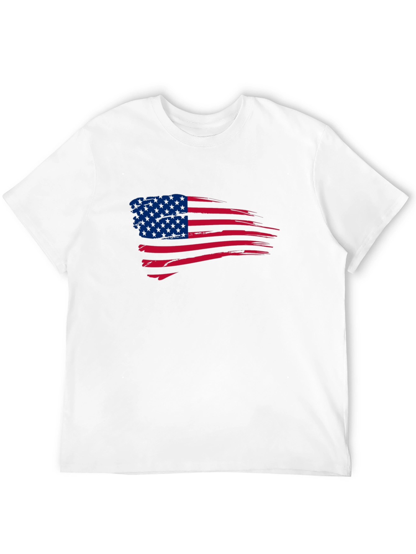 Black American Flag Graphic Print Crew Neck T-Shirt view 12