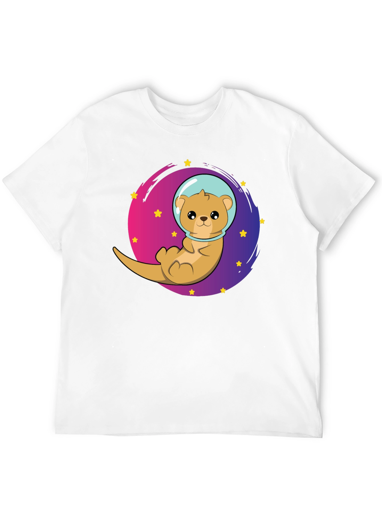 Black Space Otter T-Shirt - Galaxy Cute Tee view 12