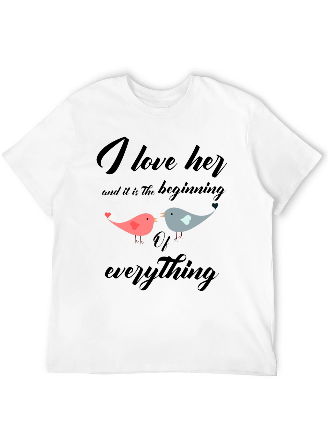 Black I Love Her Bird Graphic T-Shirt view 12
