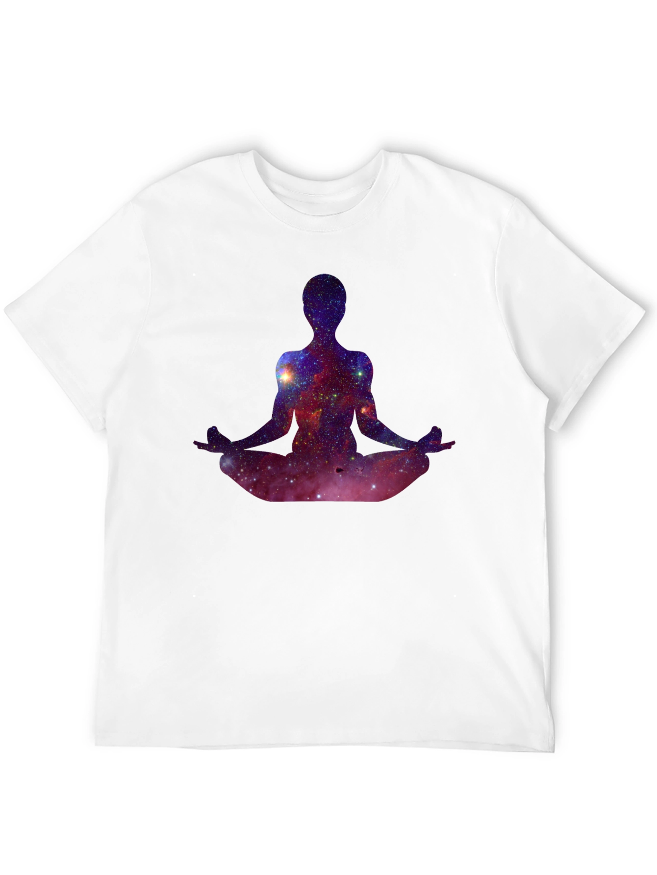 Black Cosmic Meditation T-Shirt - Galaxy Yoga Tee view 12