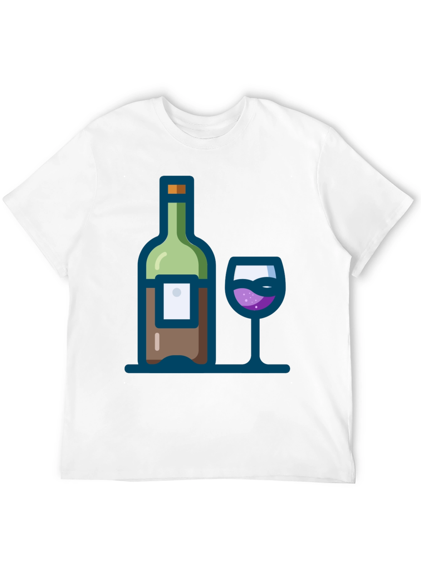 Black Wine Bottle and Glass Graphic Tee view 12