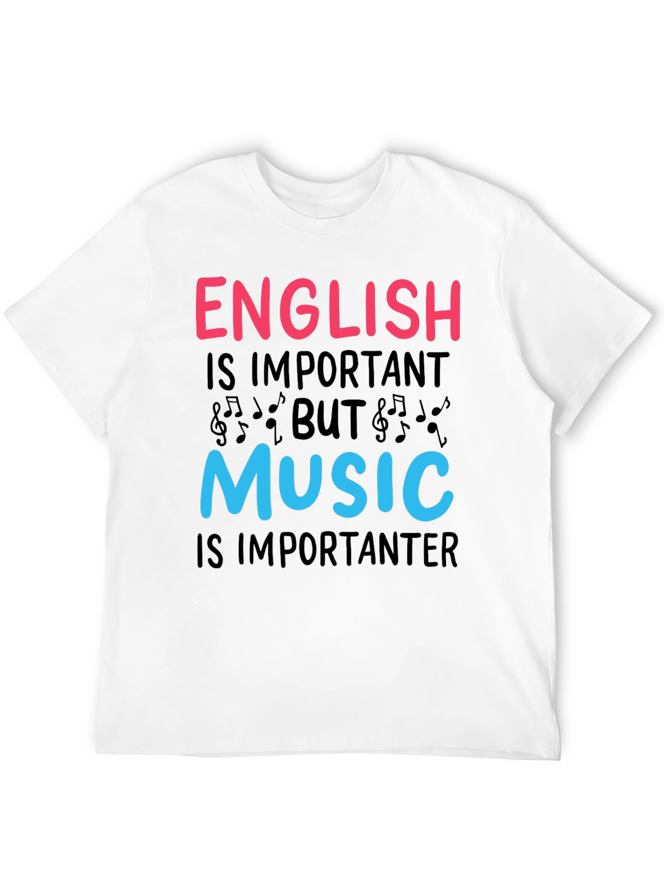 Black English vs Music T-Shirt - Importanter Funny Tee view 12