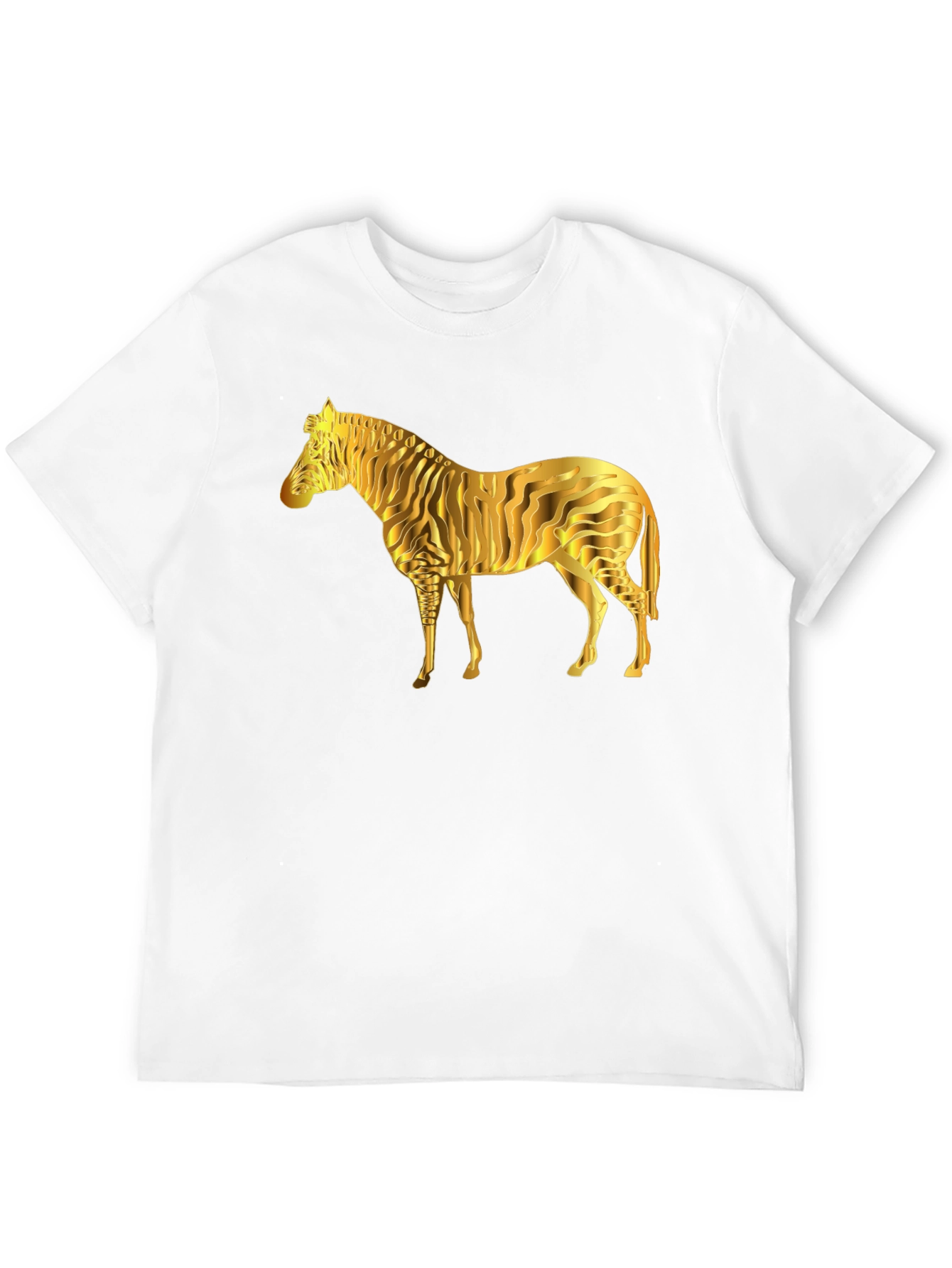 Black Golden Zebra Graphic Black T-Shirt view 12