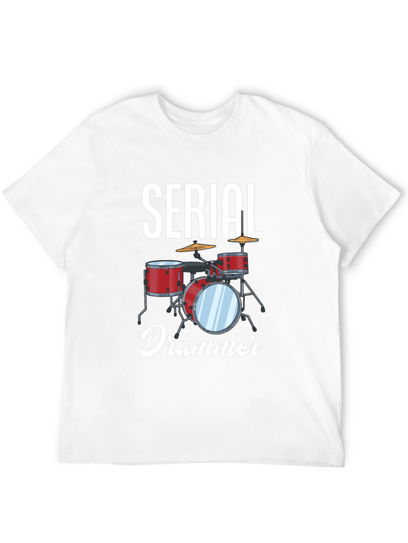 Black Serial Drummer Graphic Tee - Black Cotton T-Shirt view 12