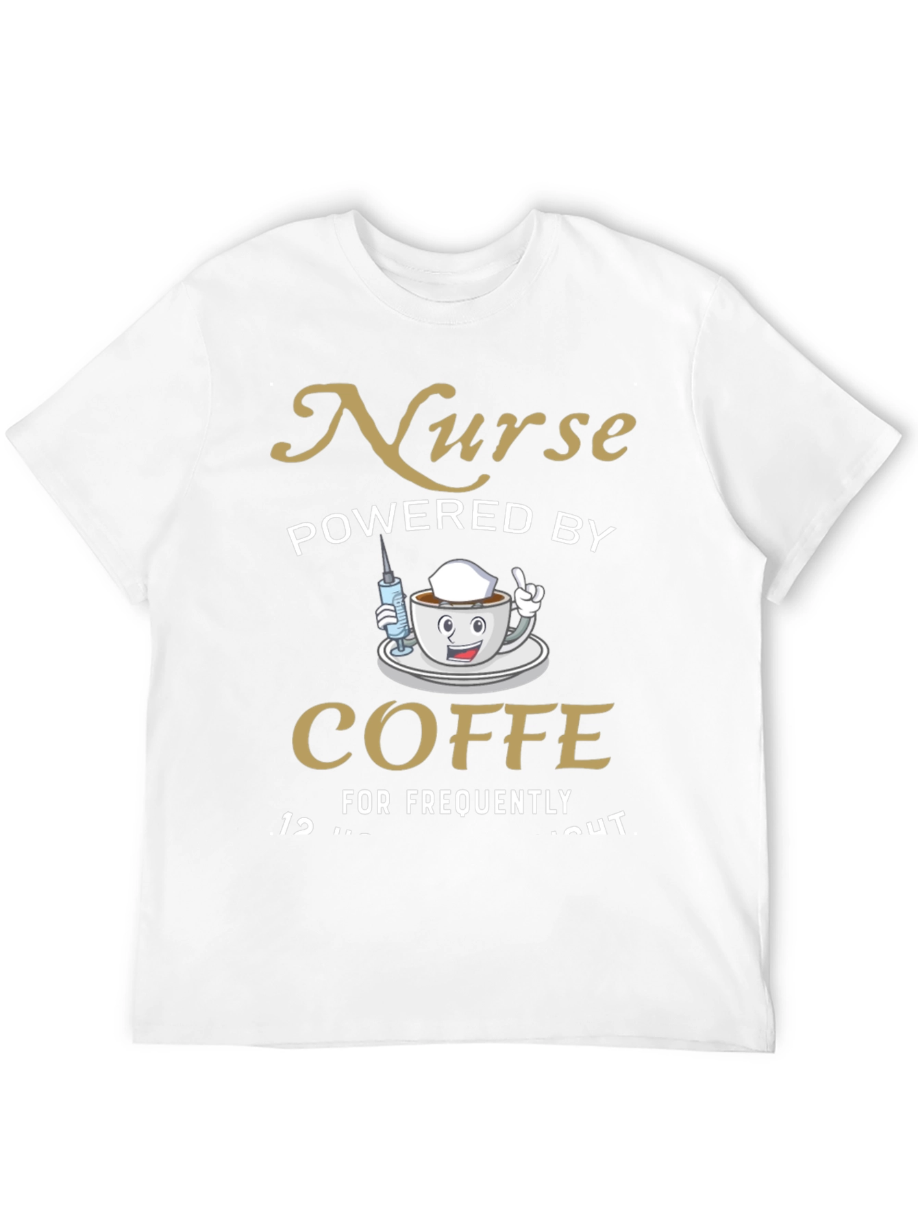 Black Nurse Powered By Coffee T-Shirt view 12