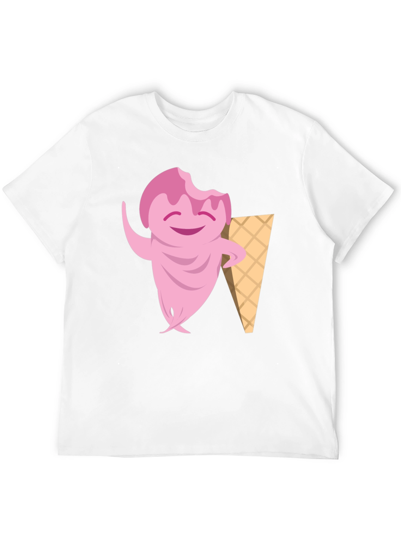 Black Ice Cream Character Black T-Shirt view 12