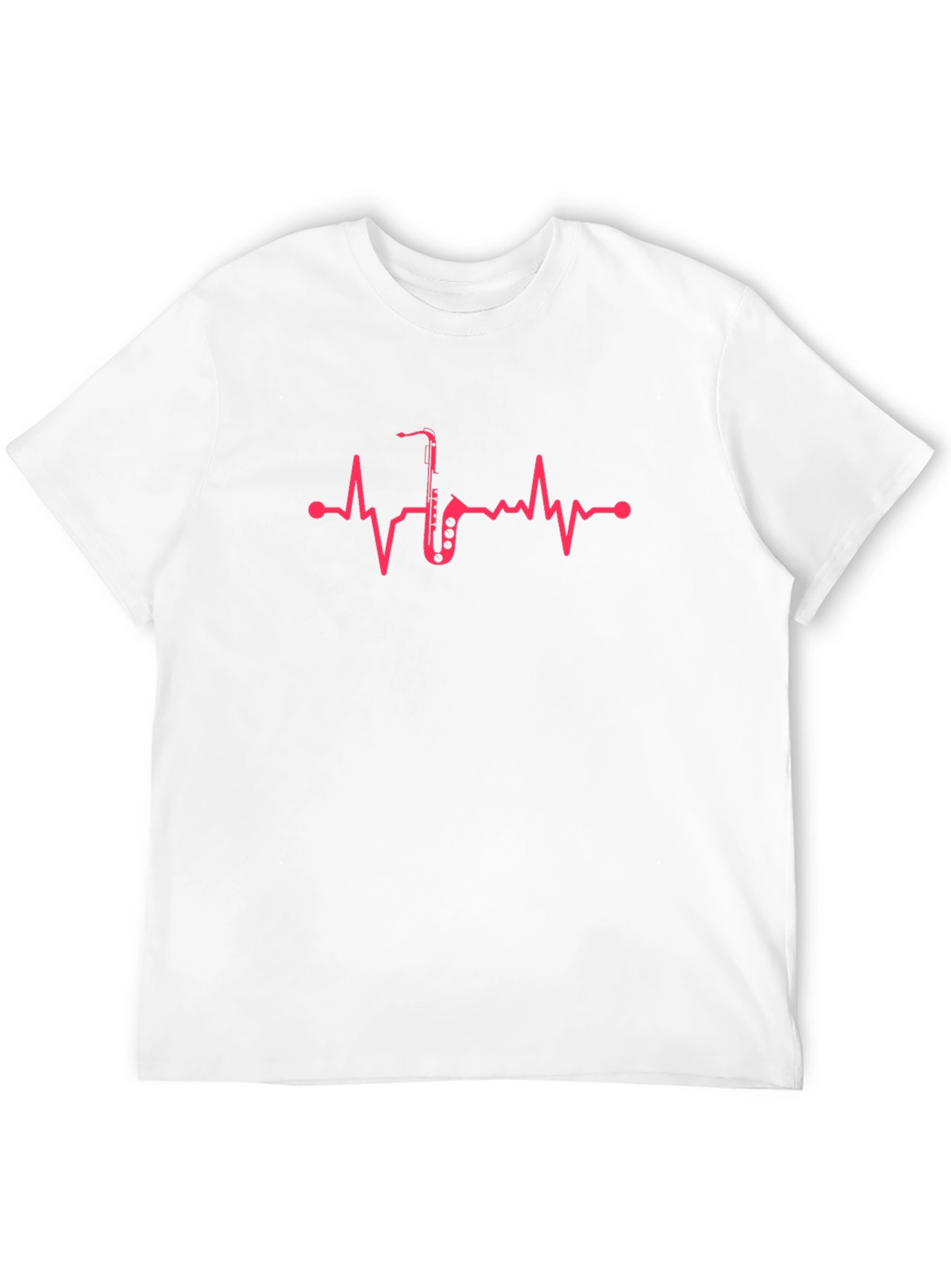 Black Saxophone Heartbeat Graphic Tee - Musician T-Shirt view 12