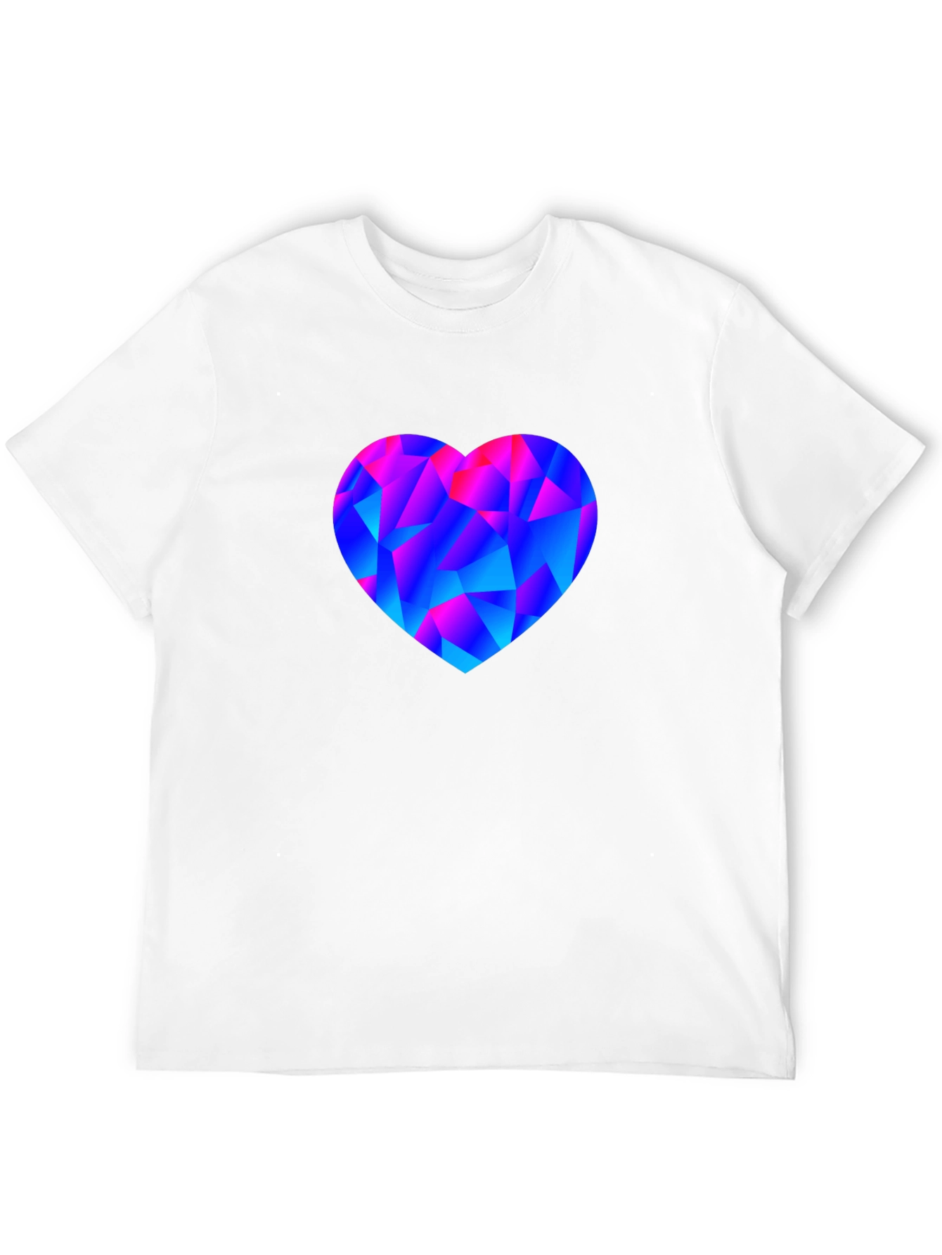 Black Geometric Heart Print Black T-Shirt view 12