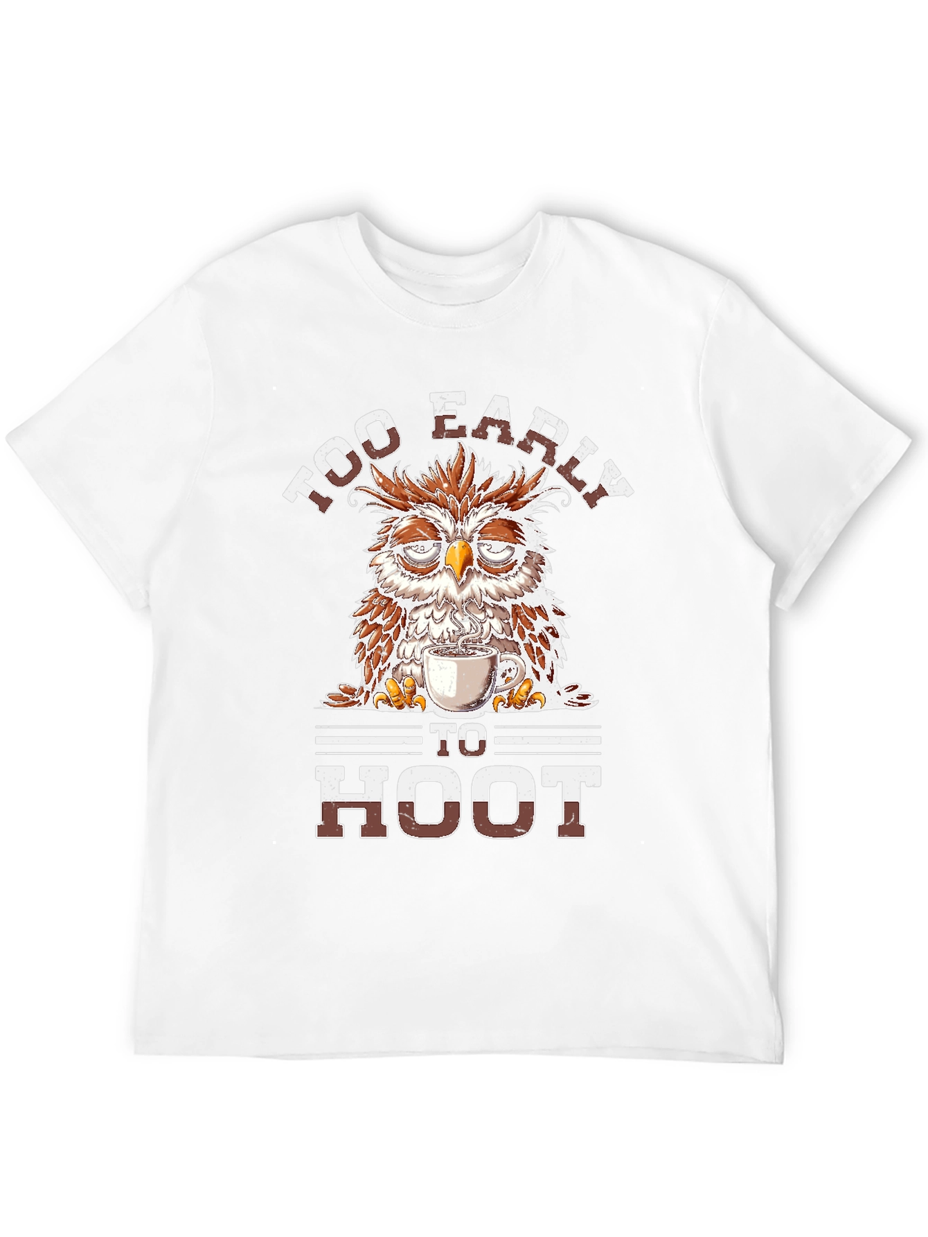 Black Too Early to Hoot Owl Coffee T-Shirt view 12