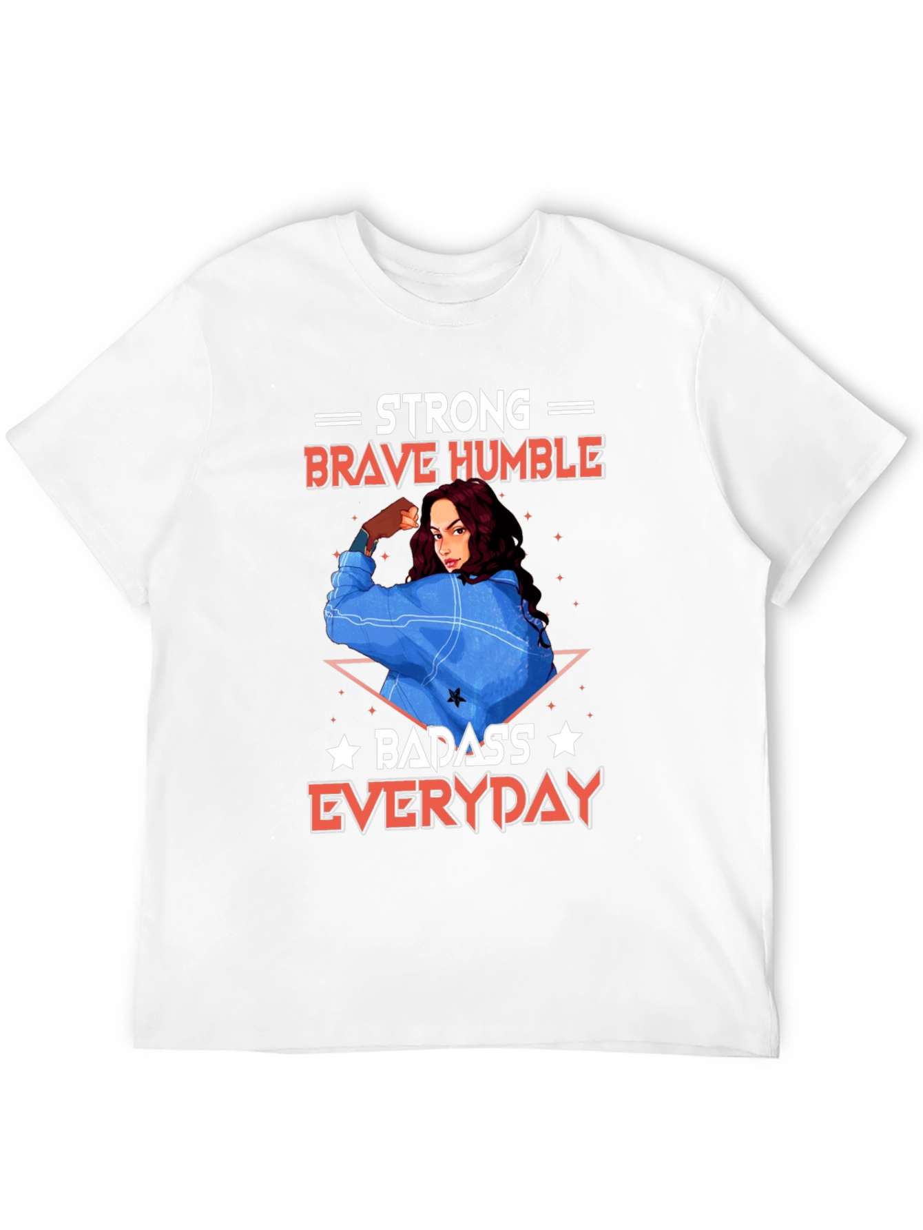 Black Strong Brave Humble Graphic T-Shirt view 12