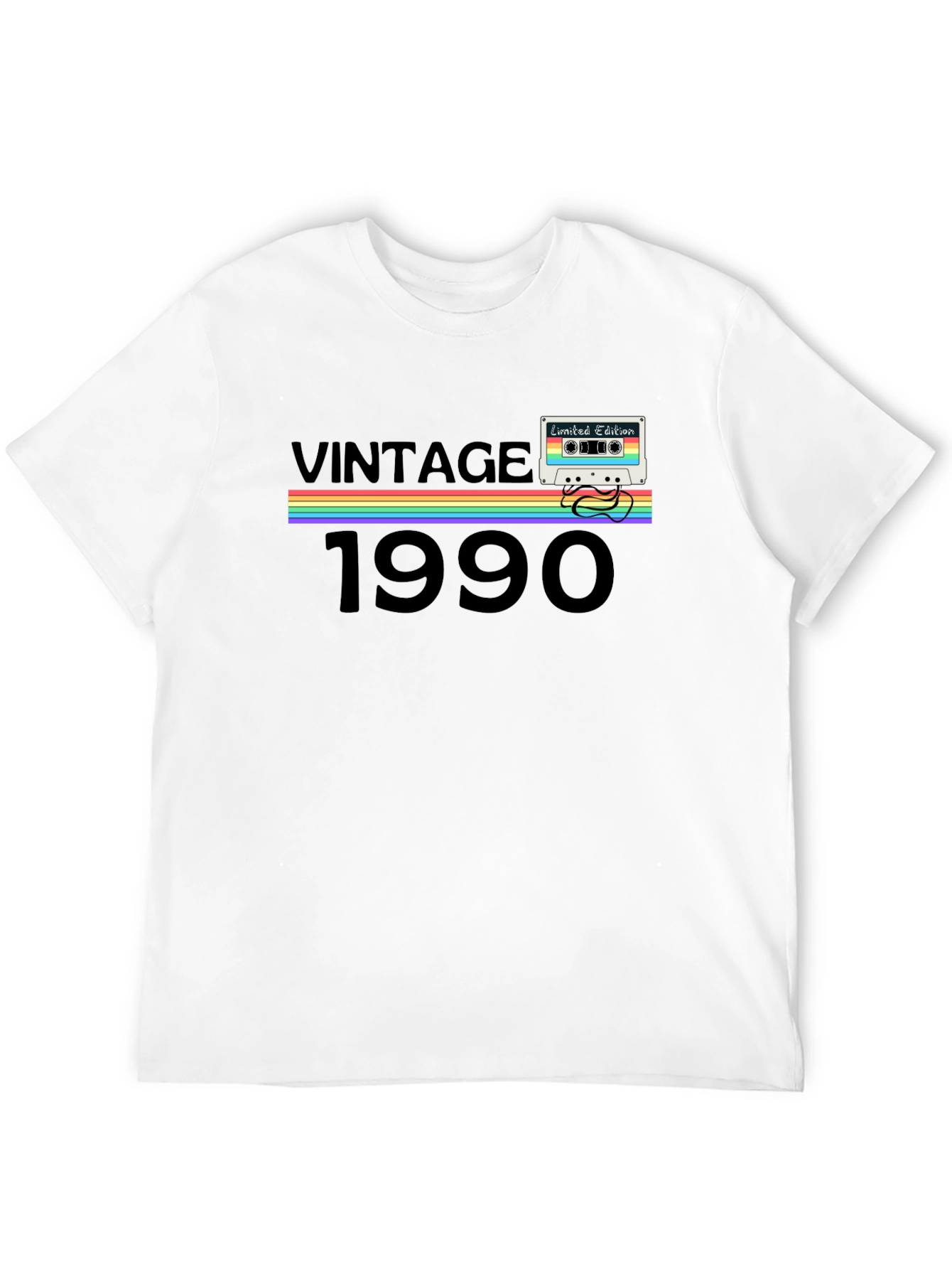 Black Vintage 1990 Cassette Tape T-Shirt view 12
