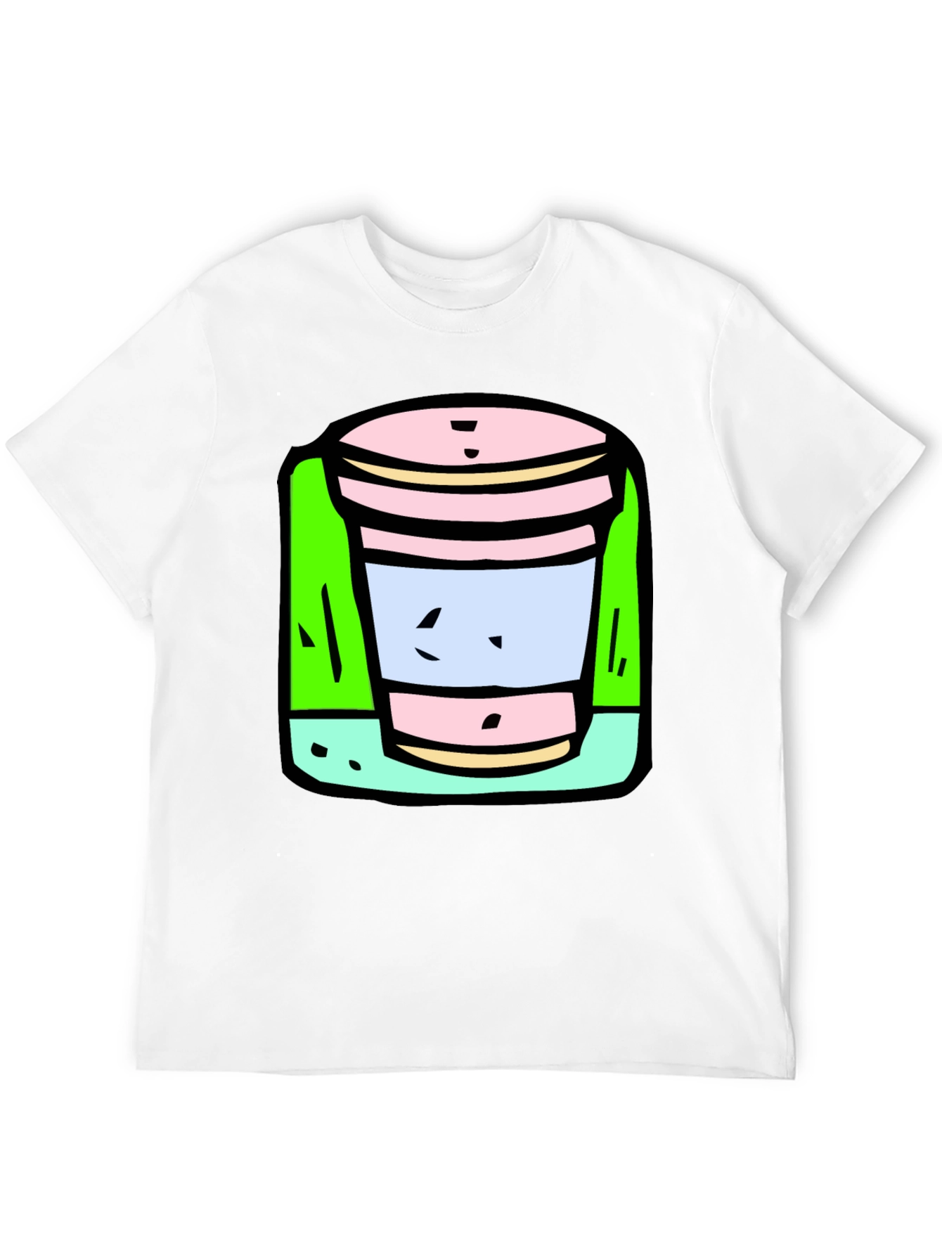 Black Cartoon Cup T-Shirt: Fun, Unique Graphic Tee view 12