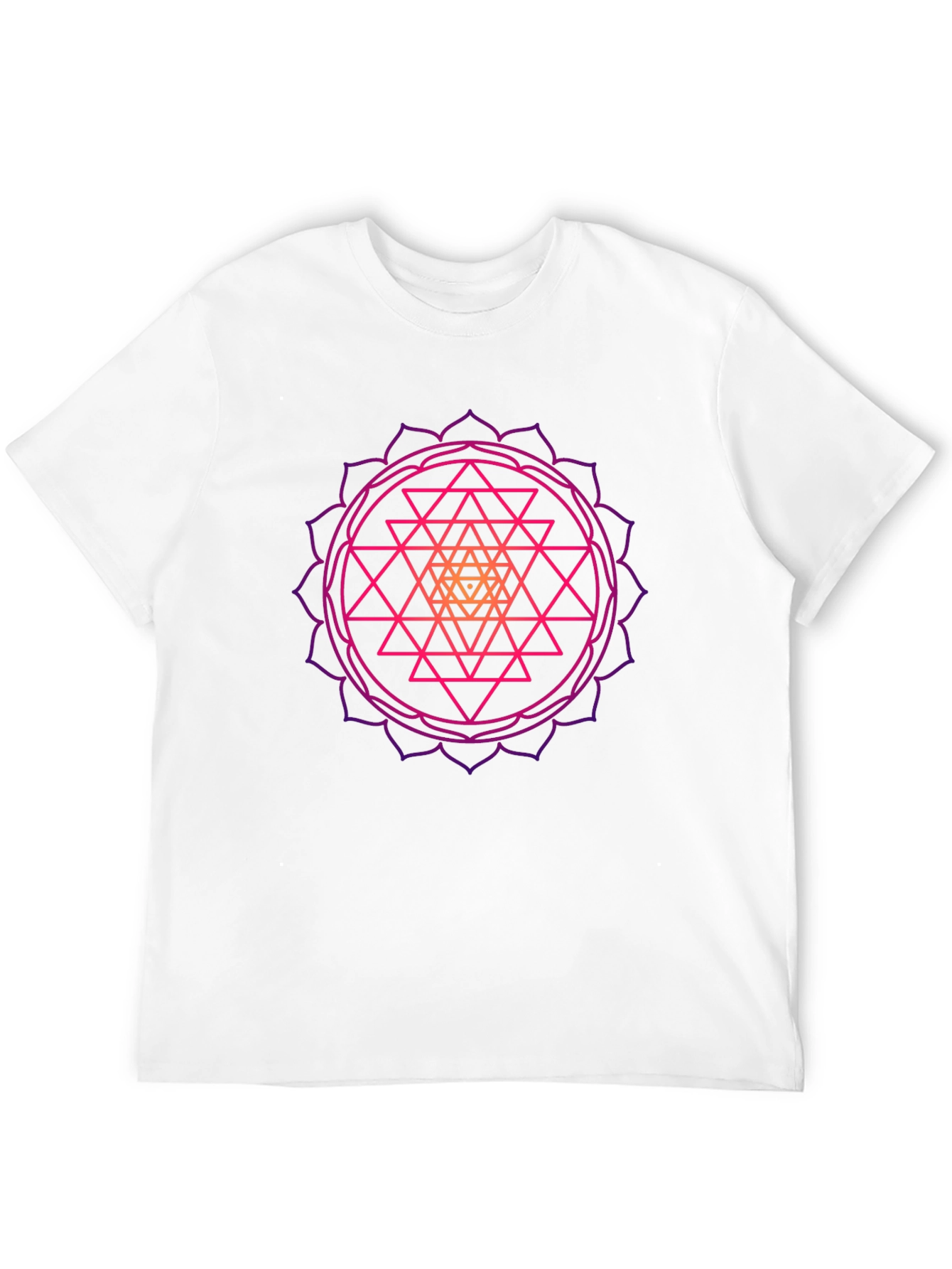 Black Geometric Mandala Graphic Tee - Black Cotton T-Shirt view 12