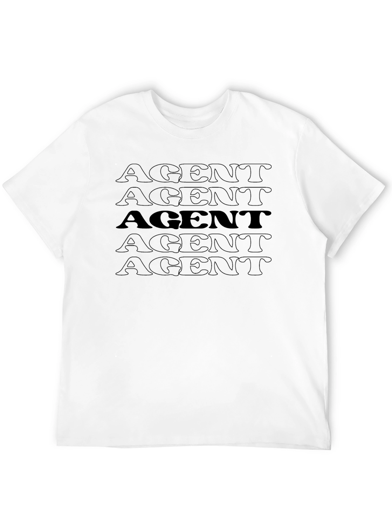 Black AGENT Graphic Print T-Shirt - Casual Wear view 12