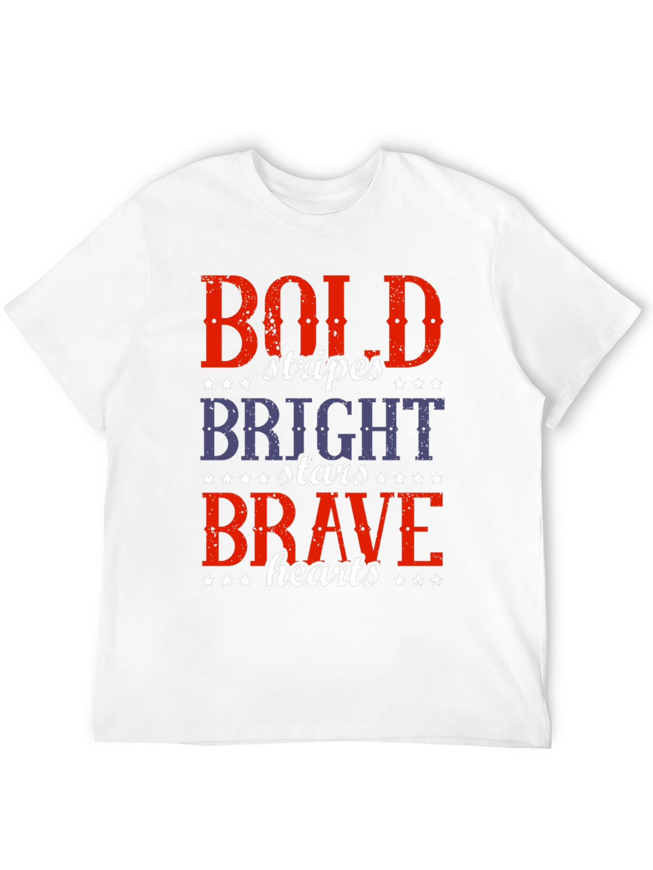 Black Bold Stripes, Bright Stars, Brave Hearts T-Shirt view 12
