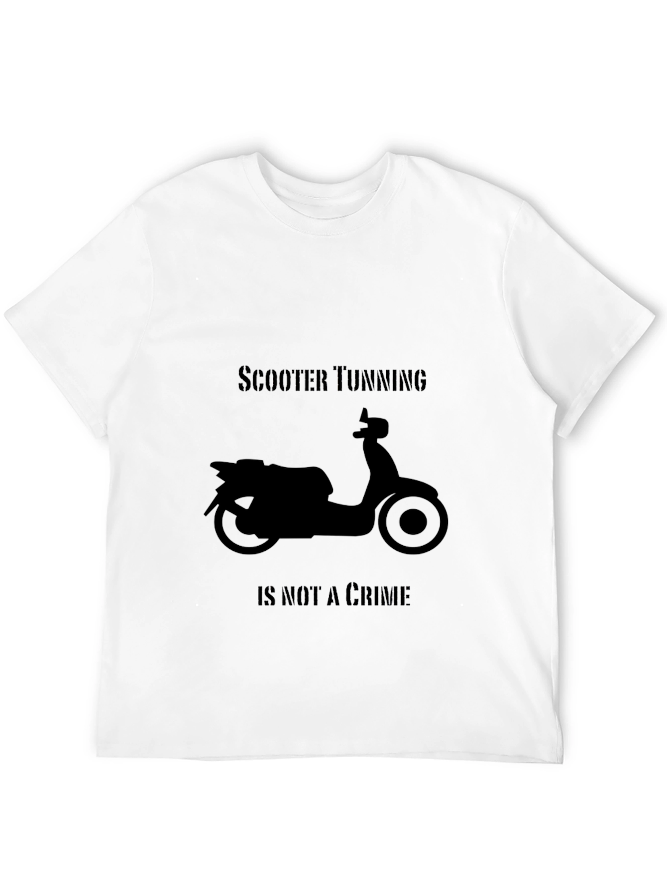 Black Scooter Tuning T-Shirt - Not A Crime Black Tee view 12