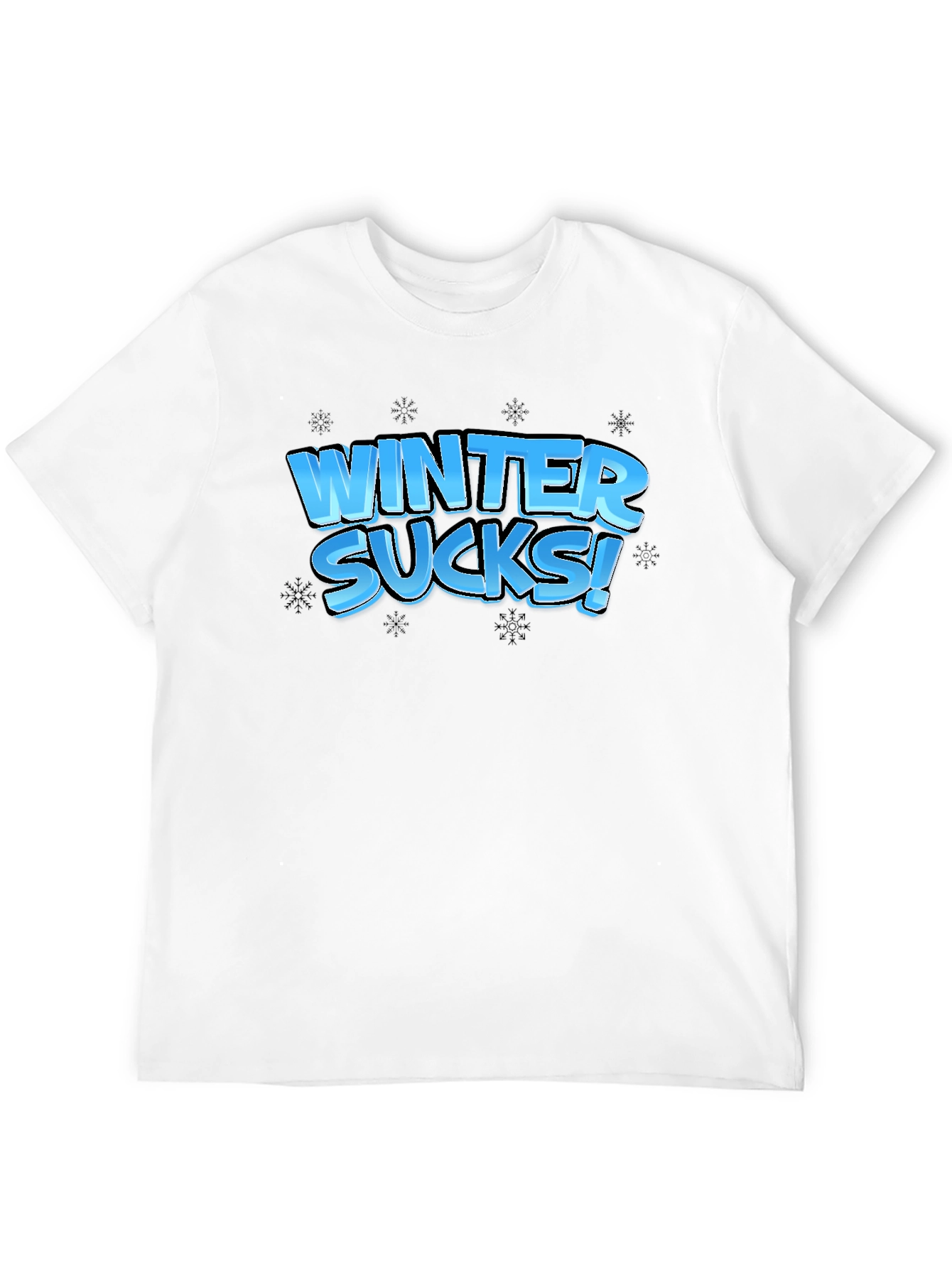 Black Winter Sucks Black T-Shirt view 12