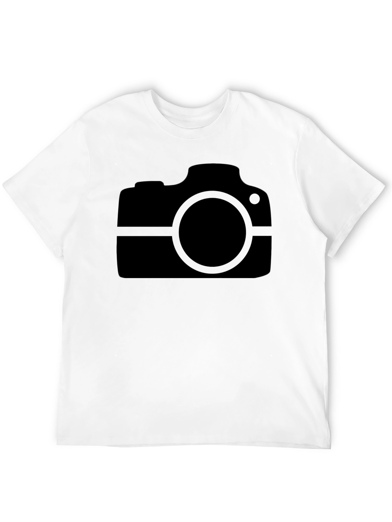 Black Camera Graphic Tee - Black Cotton Casual Wear view 12