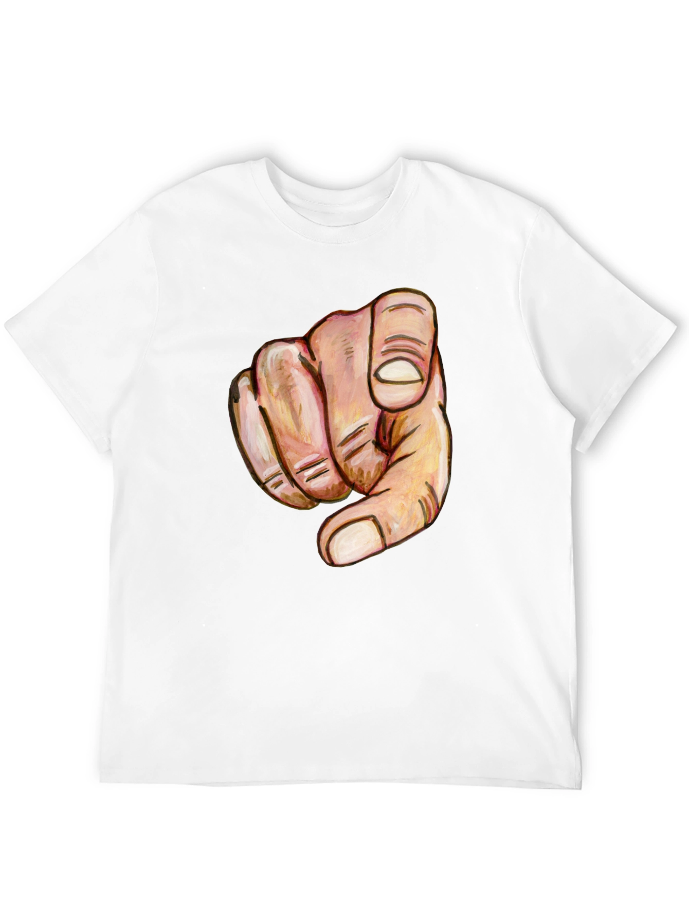 Black Pointing Finger Graphic Tee - Bold Statement Shirt view 12