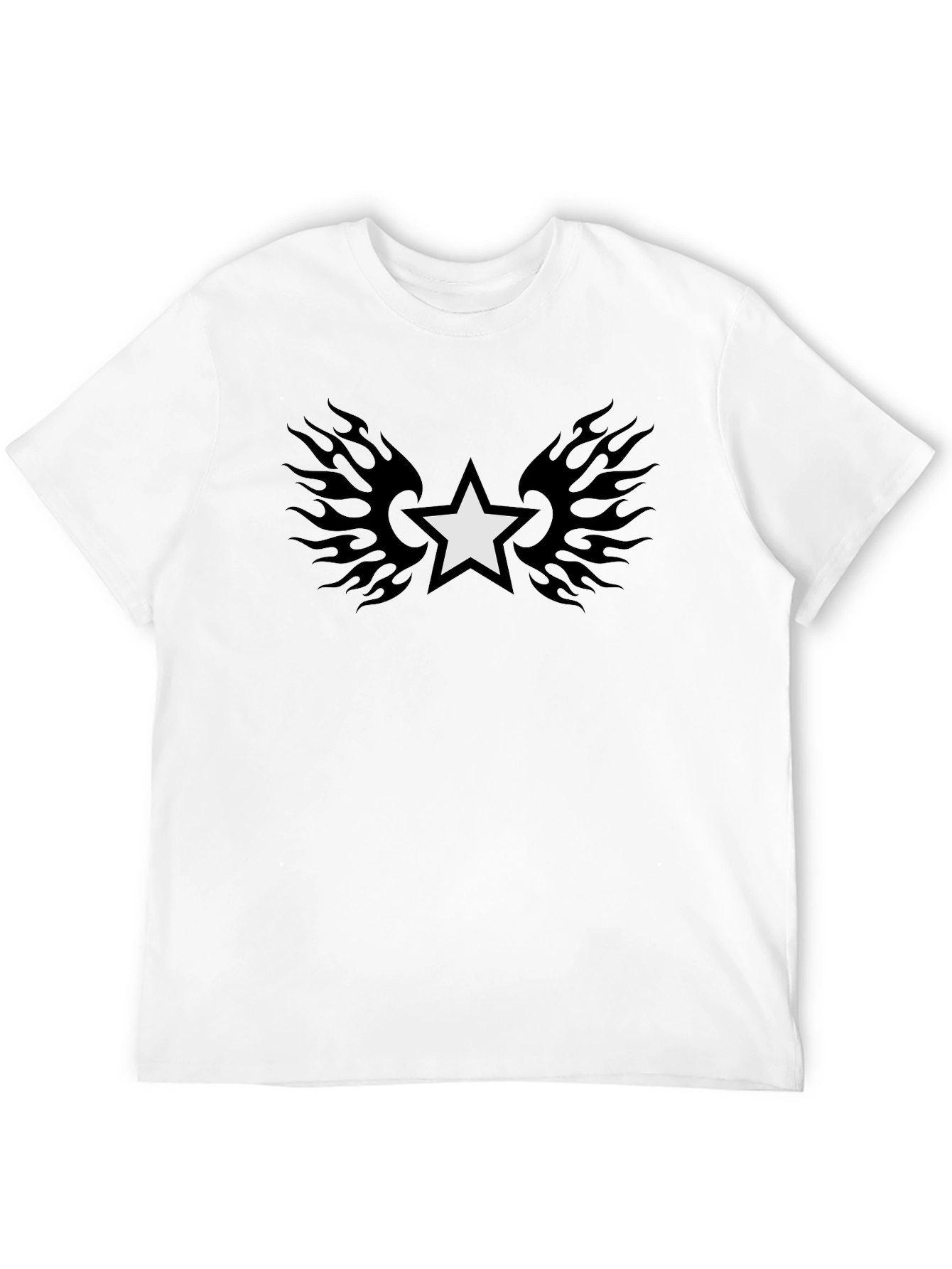Black Star Flame Graphic T-Shirt - Classic Style view 12