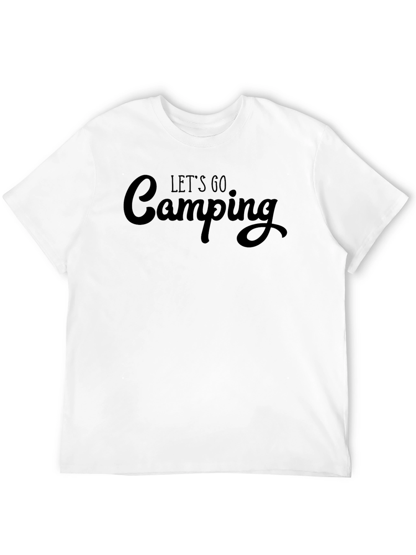 Black Let's Go Camping T-Shirt - Black Crew Neck view 12