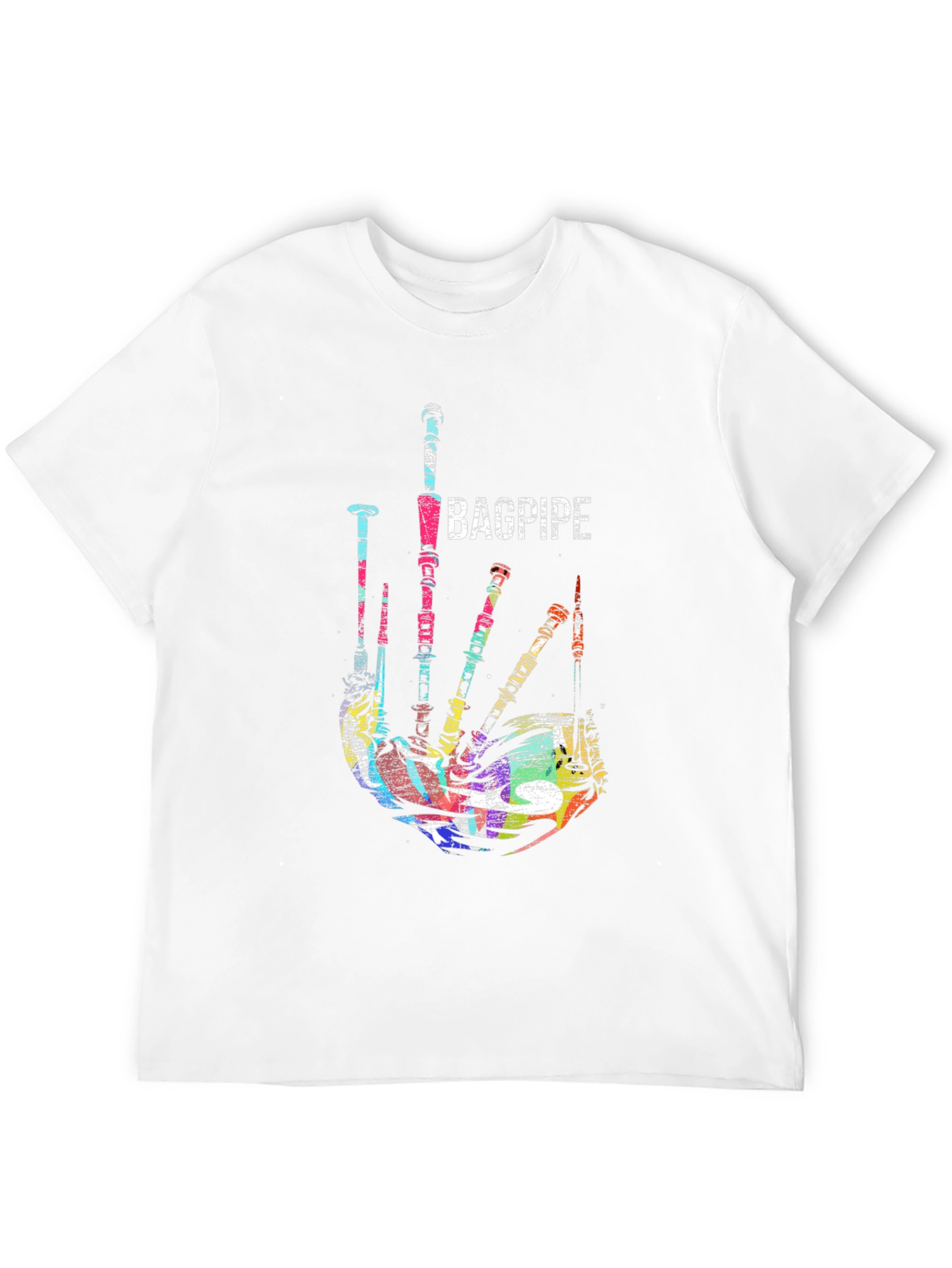 Black Bagpipe Graphic Black T-Shirt Unique Music Tee view 12