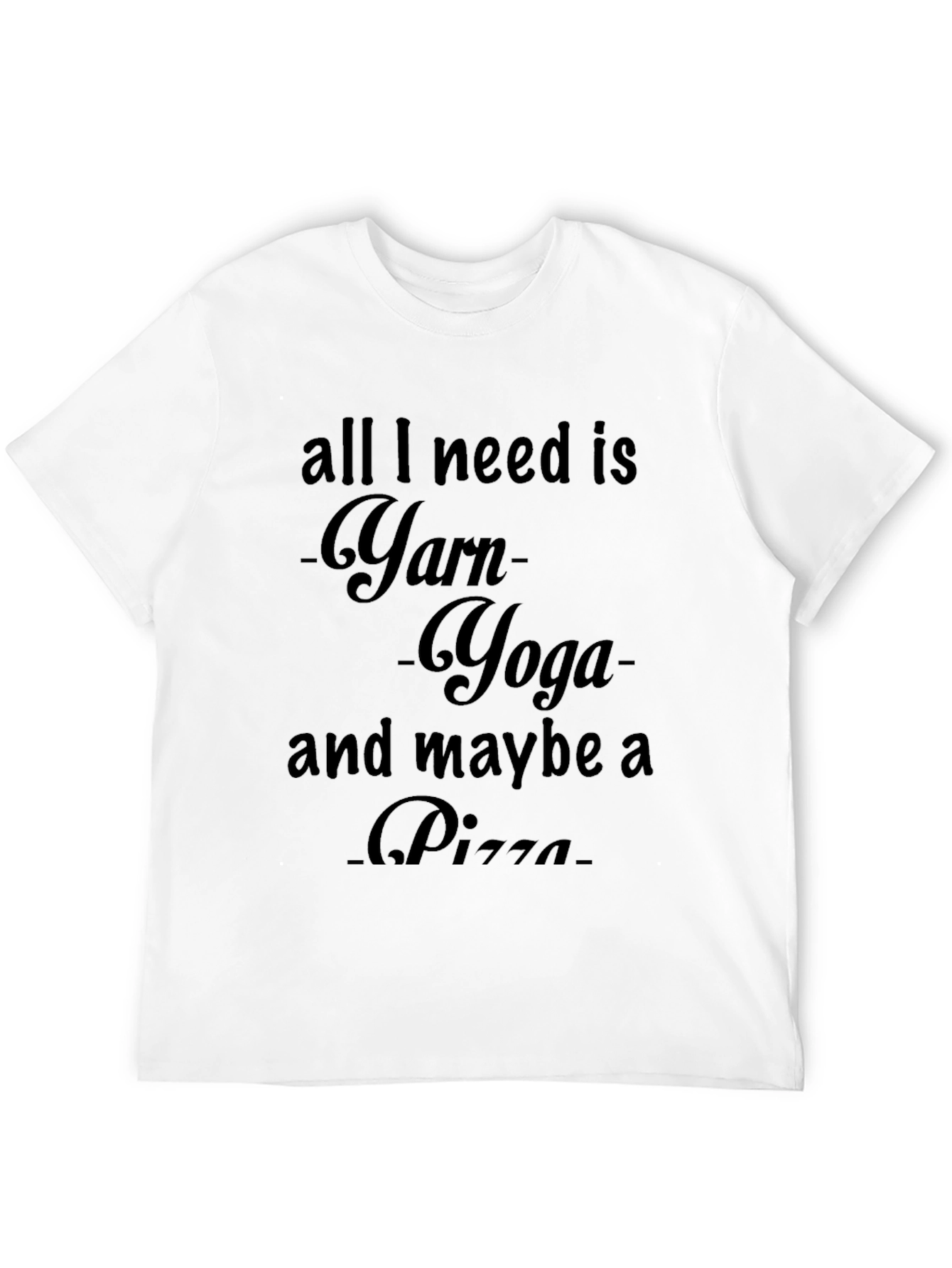 Black Yarn Yoga Pizza T-Shirt, Knitters Tee view 12