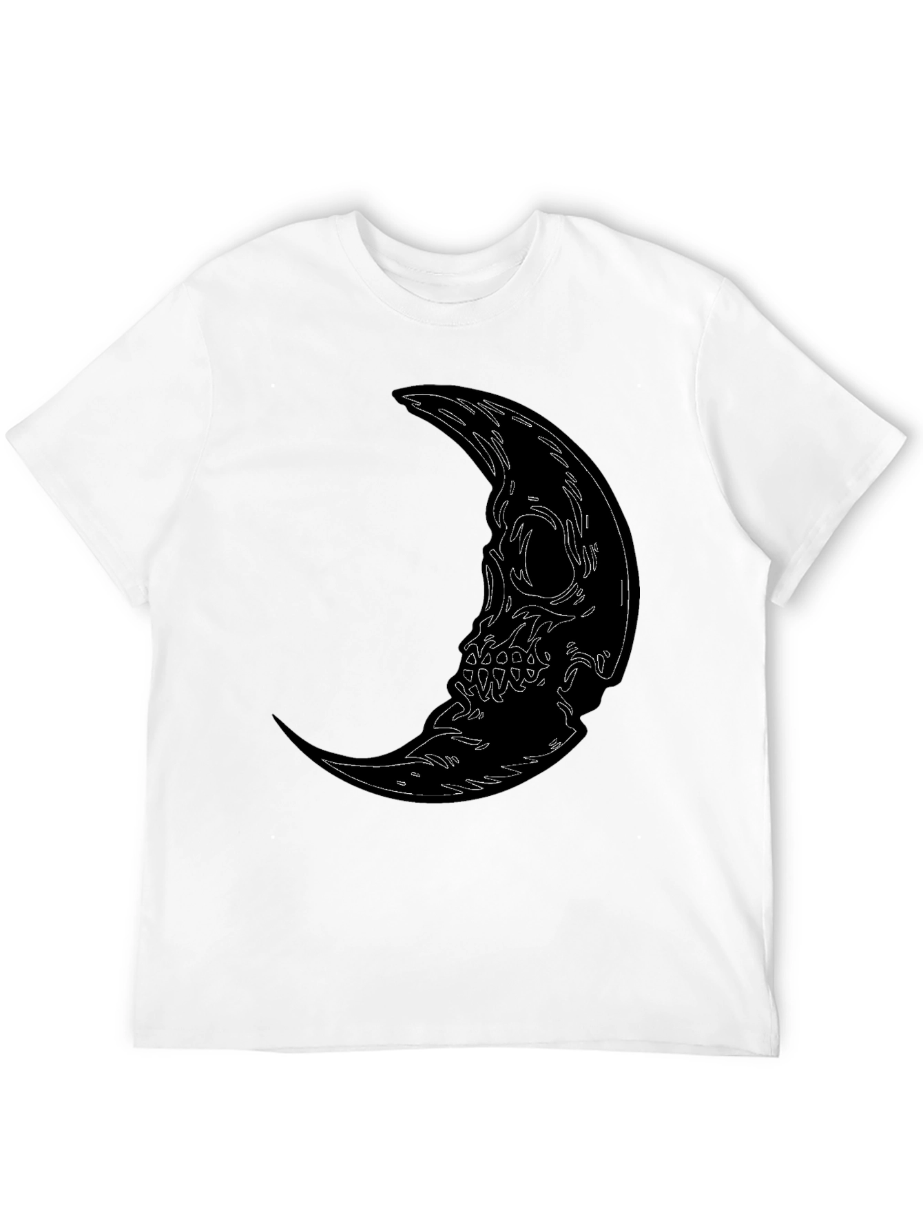 Black Skull Moon Graphic Tee - Men's Black T-Shirt view 12
