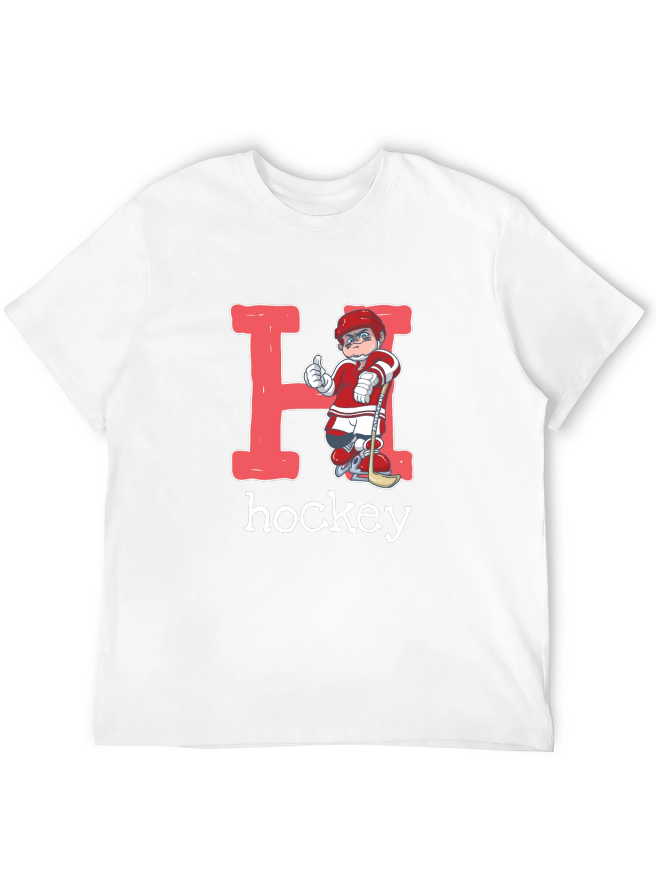 Black Hockey Player Letter H Graphic T-Shirt view 12
