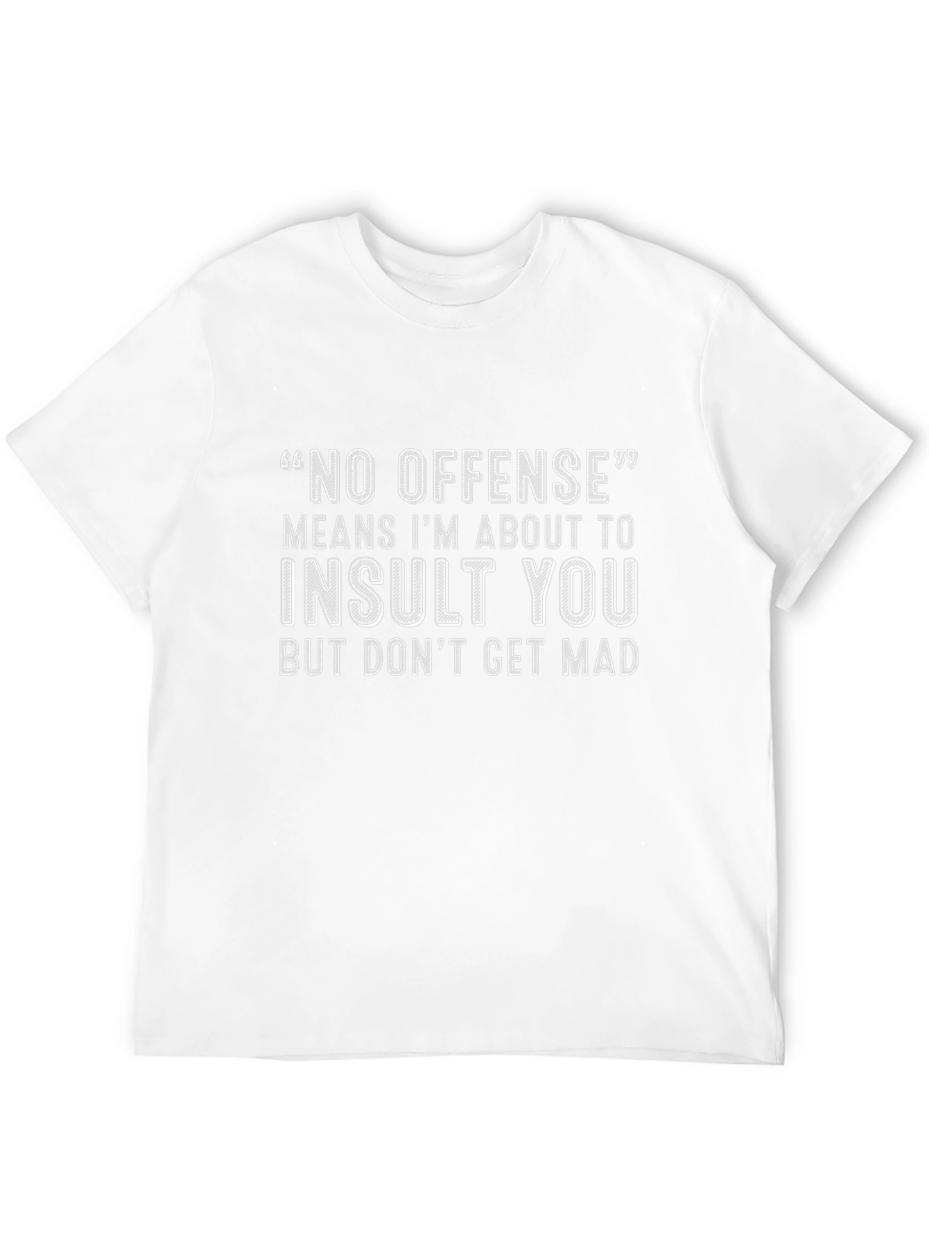 Black Funny "No Offense" Graphic T-Shirt view 12
