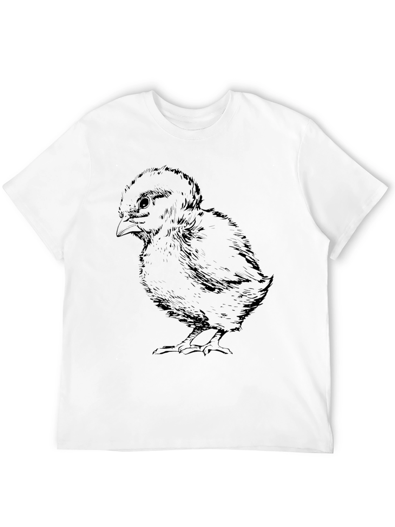 Black Black T-Shirt with Chick Illustration view 12