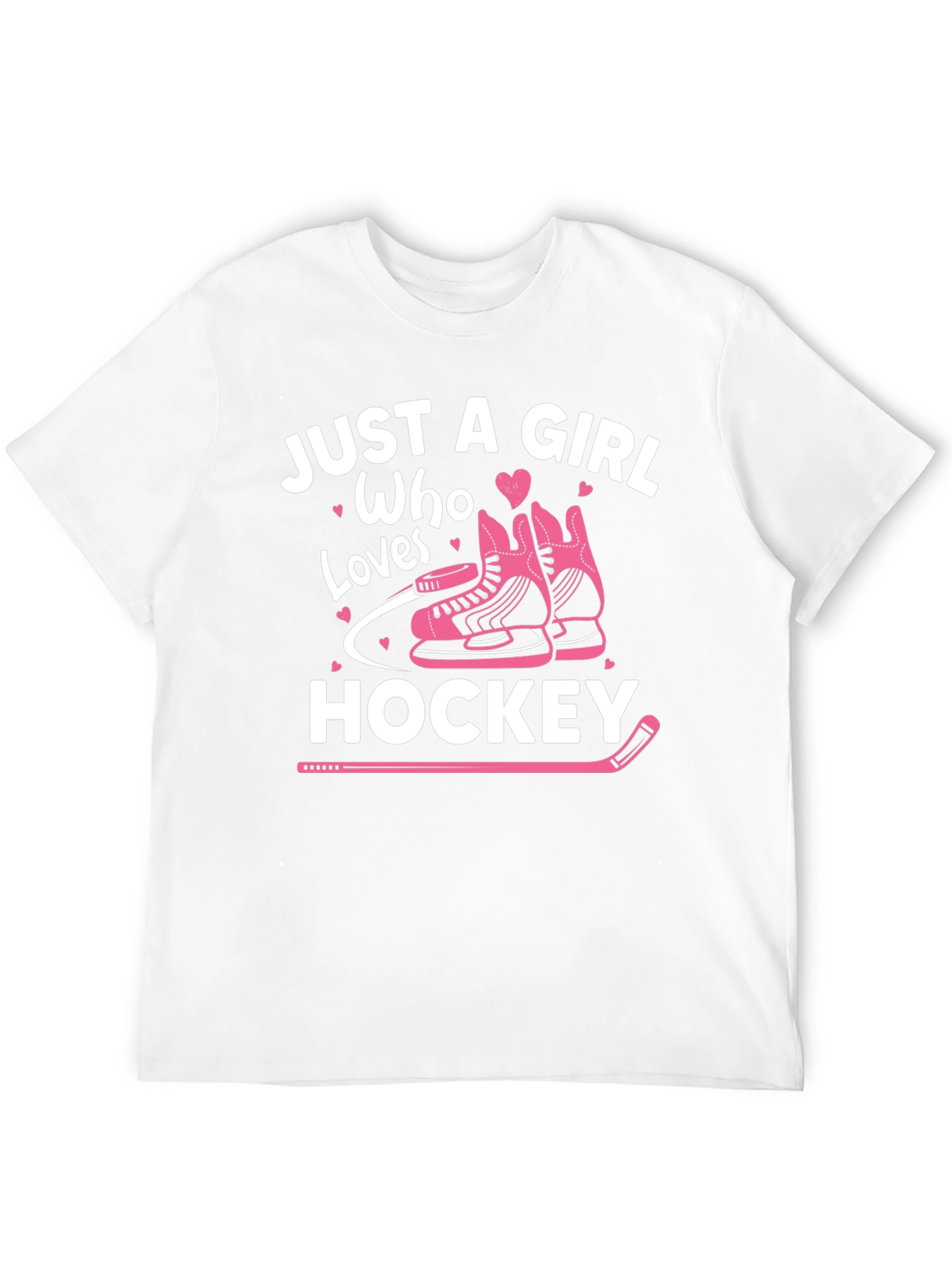 Black Just a Girl Who Loves Hockey T-Shirt view 12