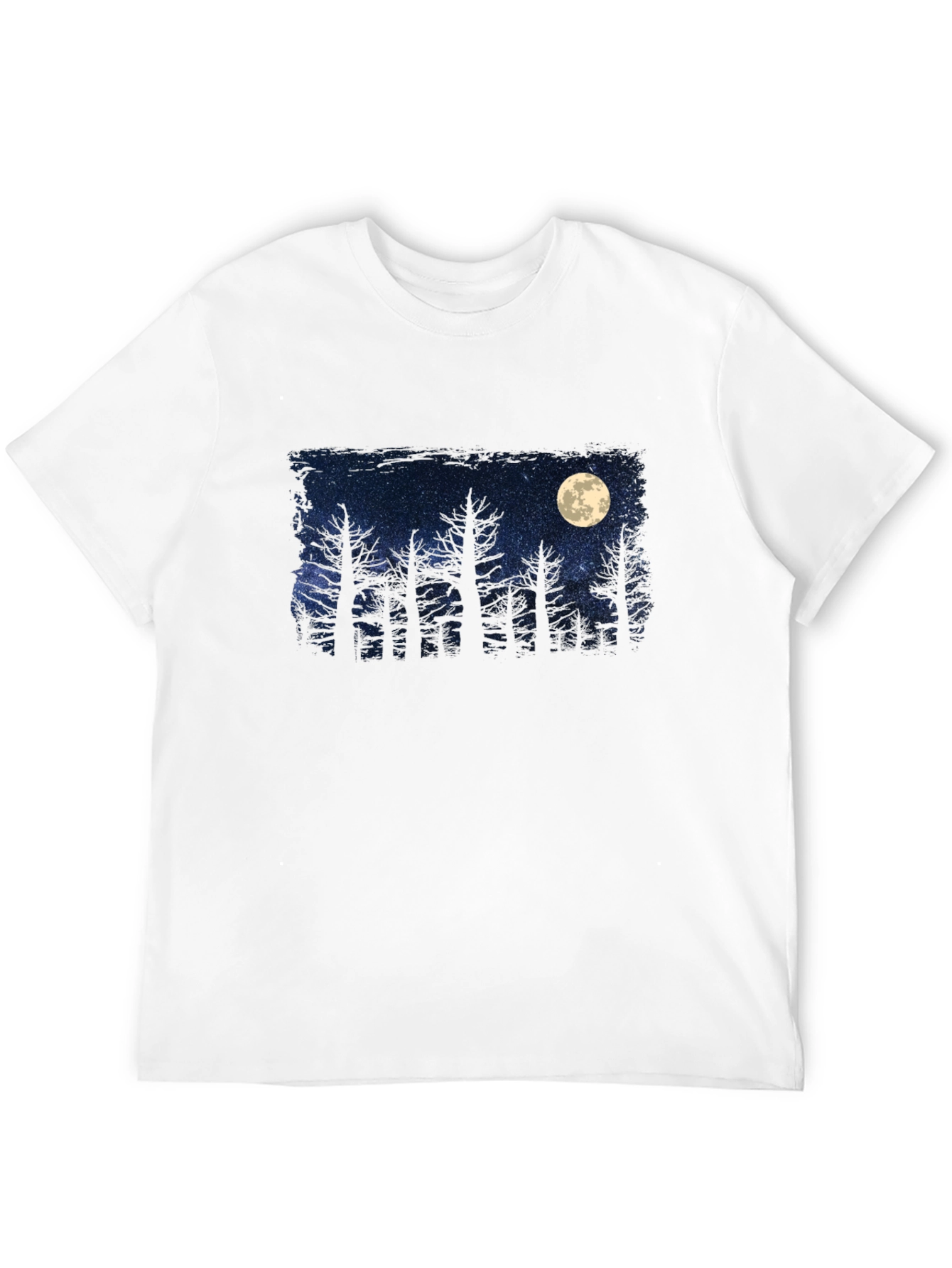 Black Moonlit Forest Graphic Tee - Dark Sky Design view 12