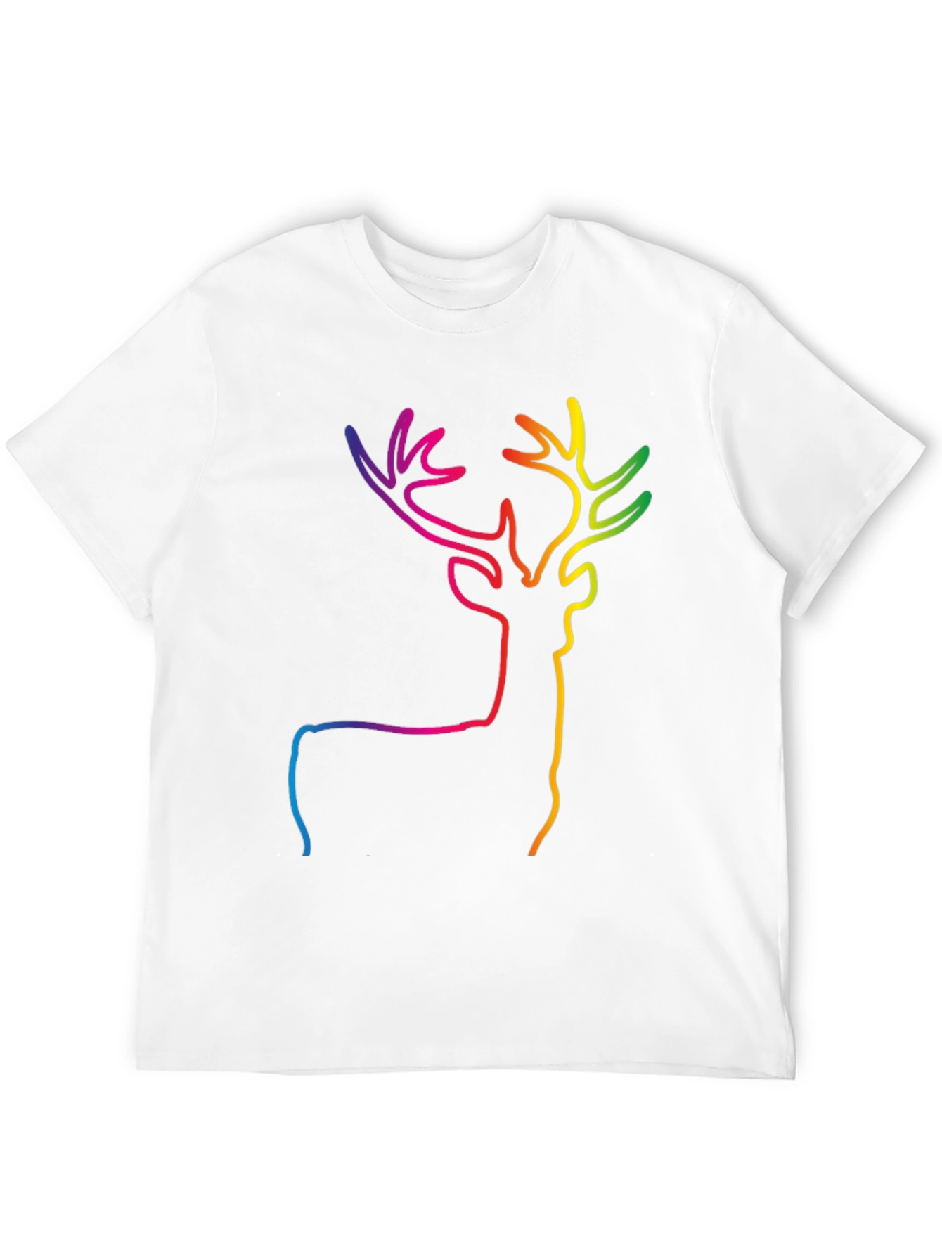 Black Rainbow Deer Graphic Tee - Stylish Black T-Shirt view 12