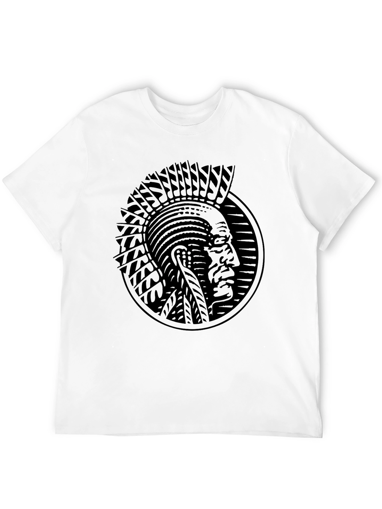 Black Tribal Chief Graphic Black T-Shirt view 12