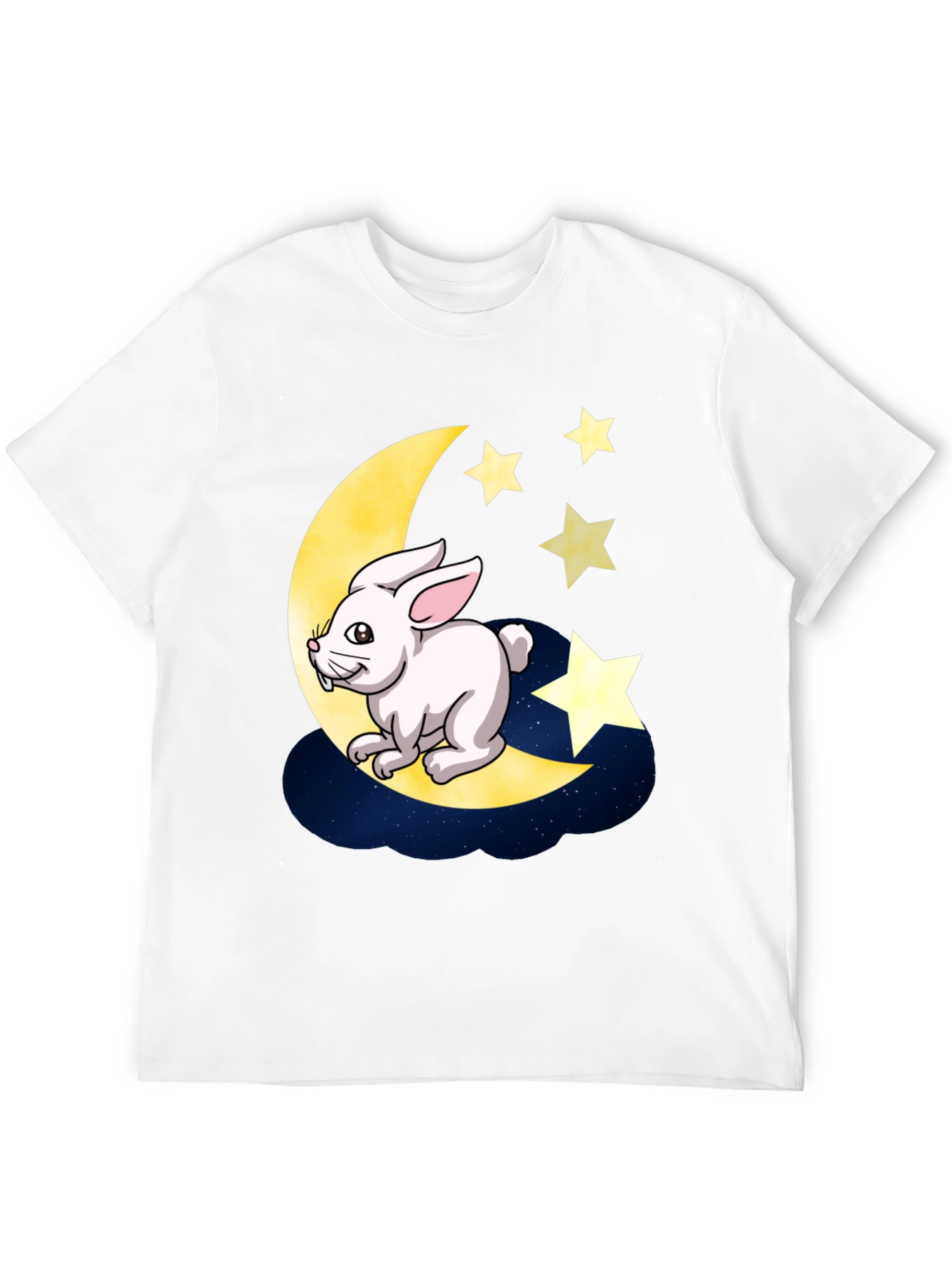 Black Moon Rabbit Graphic Tee - Black Cotton T-Shirt view 12